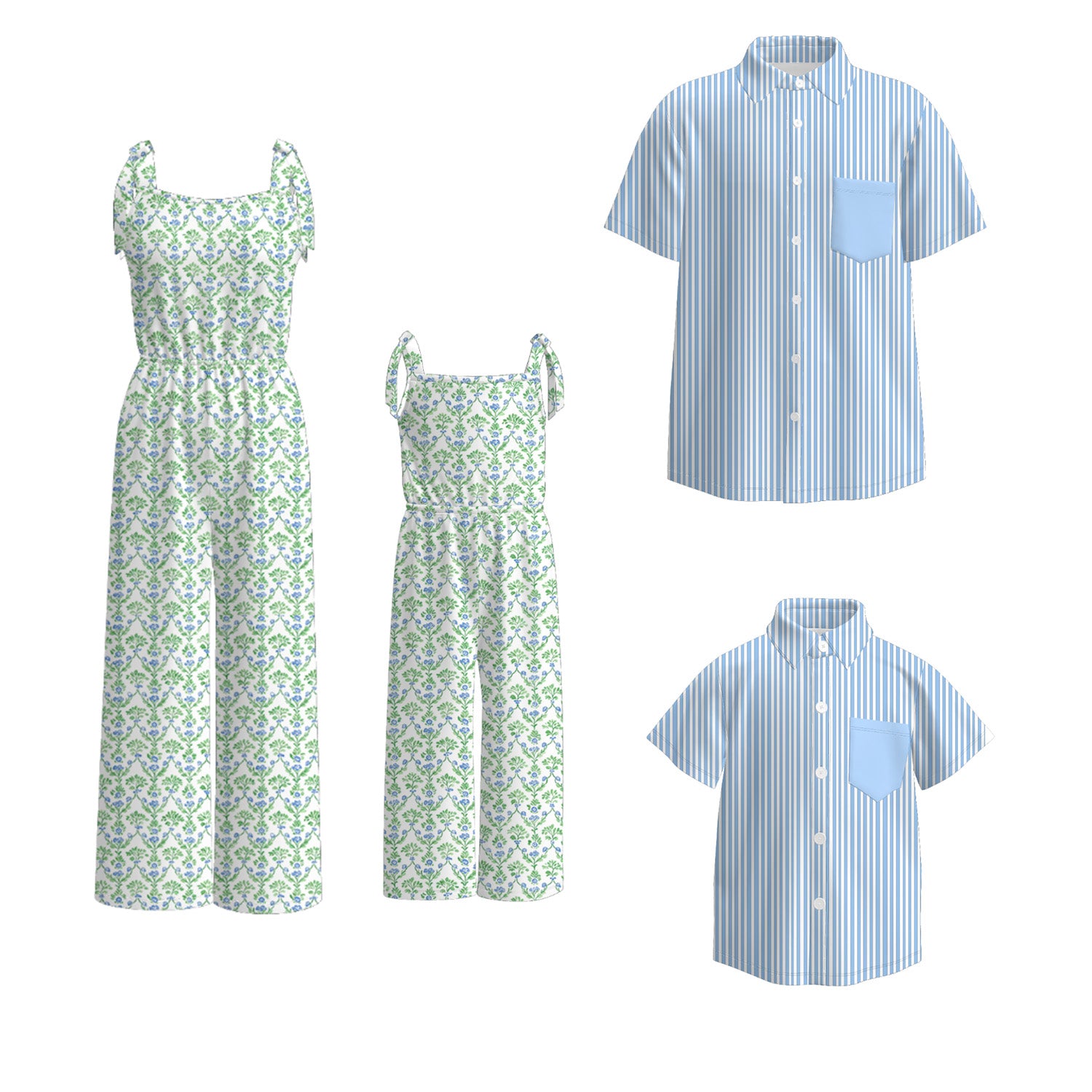 （Pre Order）Family Spring&Summer Floral Print Jumpsuit&Shirt