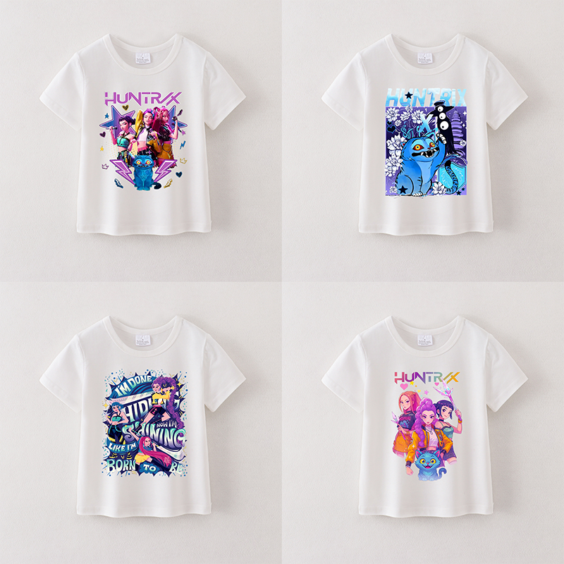 （Pre Order）Girls Spring&Summer Movie Character Print Cotton Top