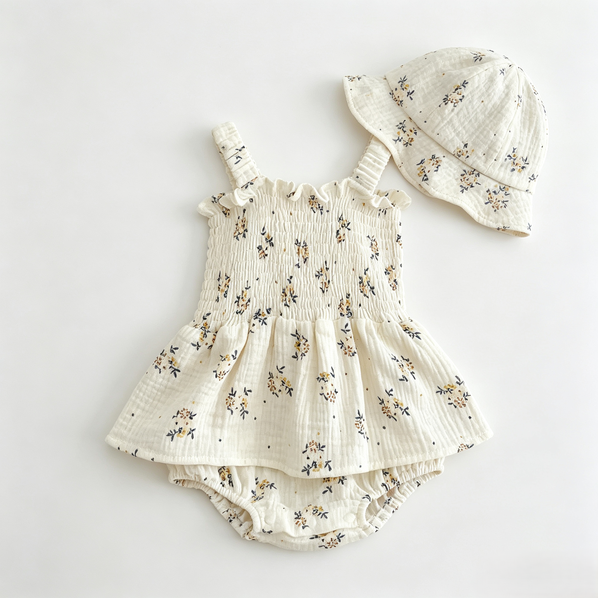 （Pre Order 2 Weeks）Toddler Girls Floral Print Smocked Romper