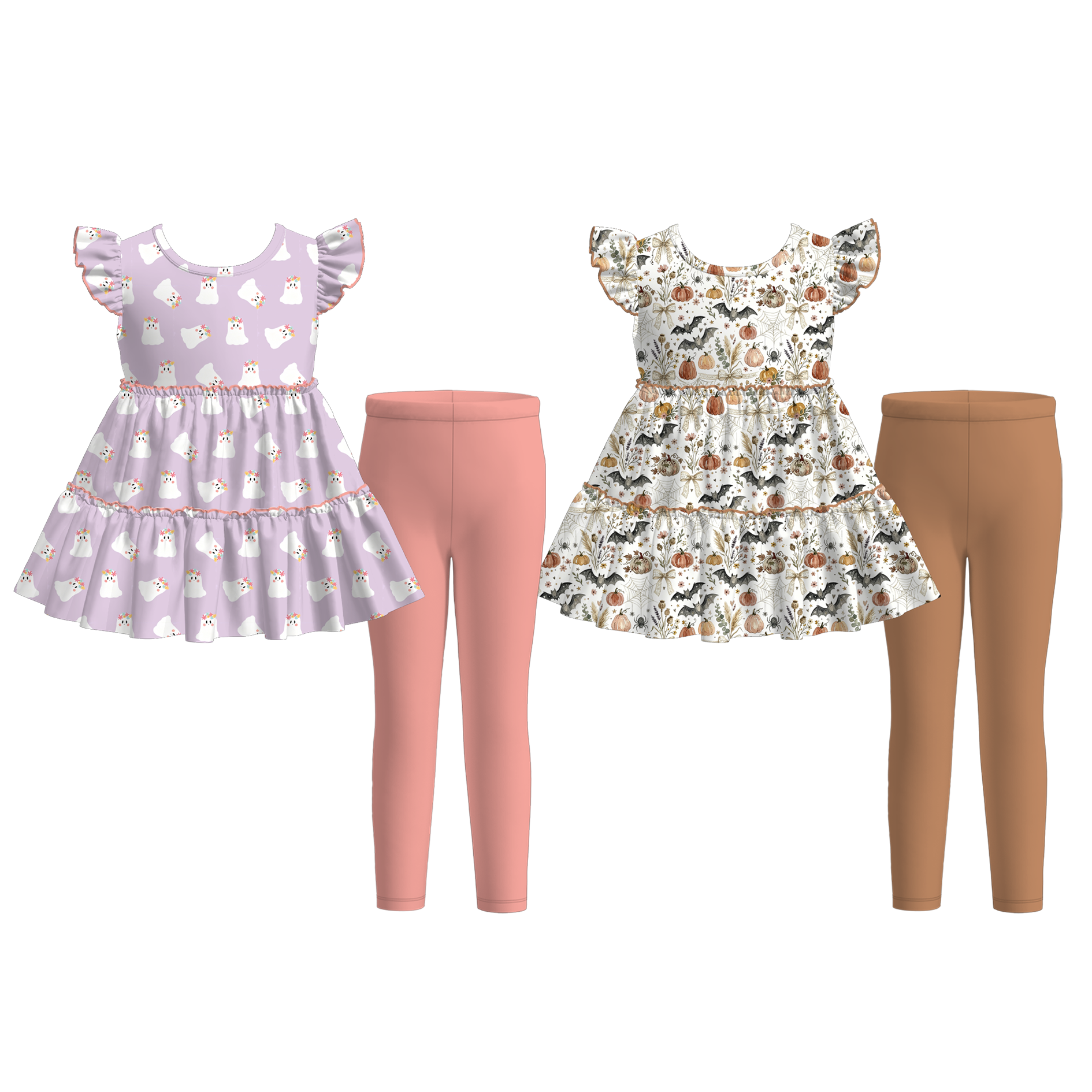 （Pre Order+Prepack Zone）Girls Halloween Print Outfit Set