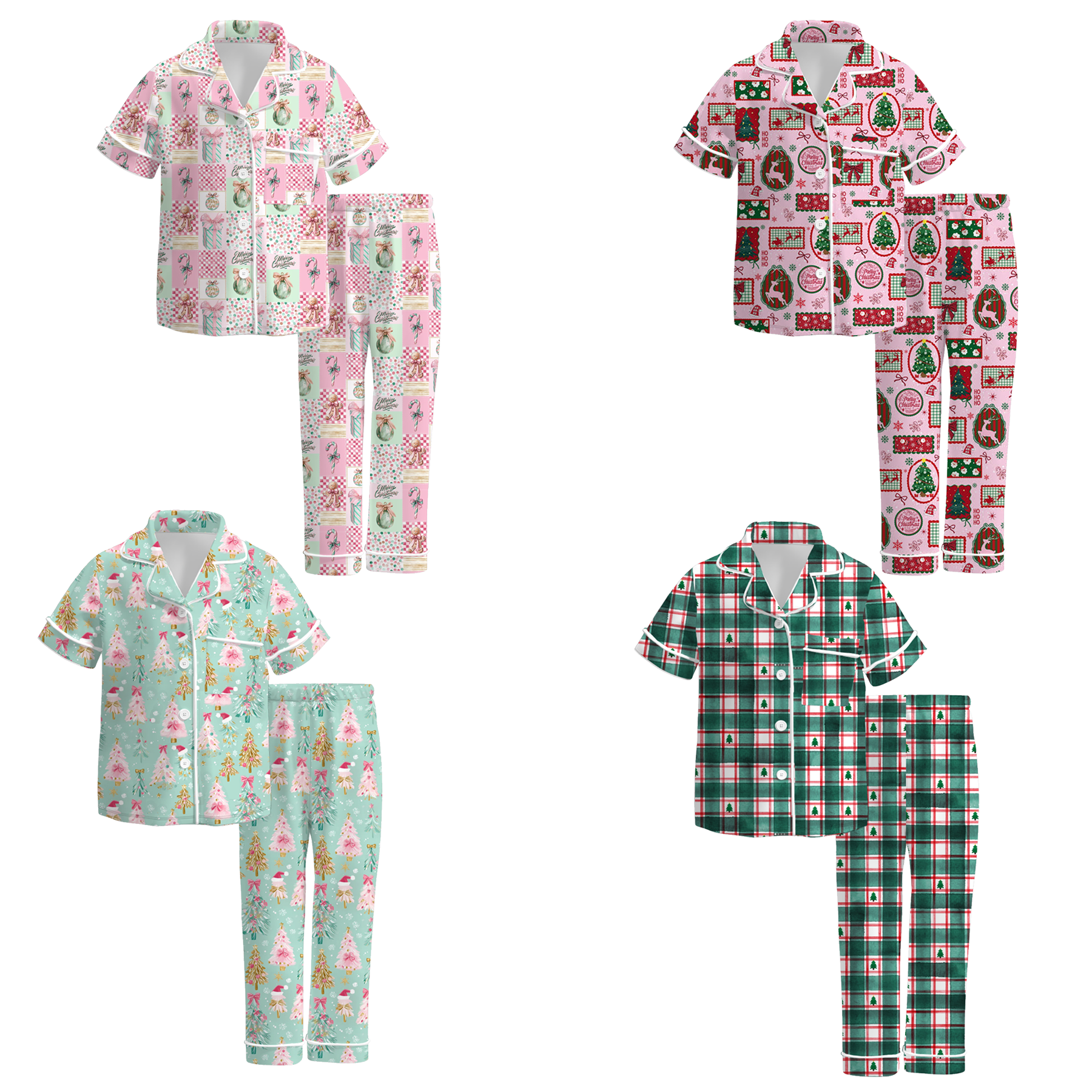 （Pre Order）Girls Christmas Print Pajamas