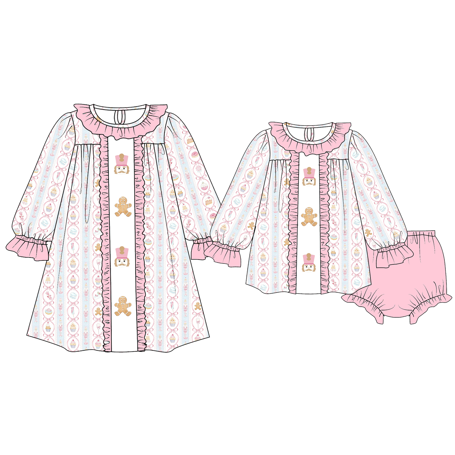 （Weekly Pre-Order）Sisters Christmas Embroidery Dress,Set&Romper（Ends 8.23）