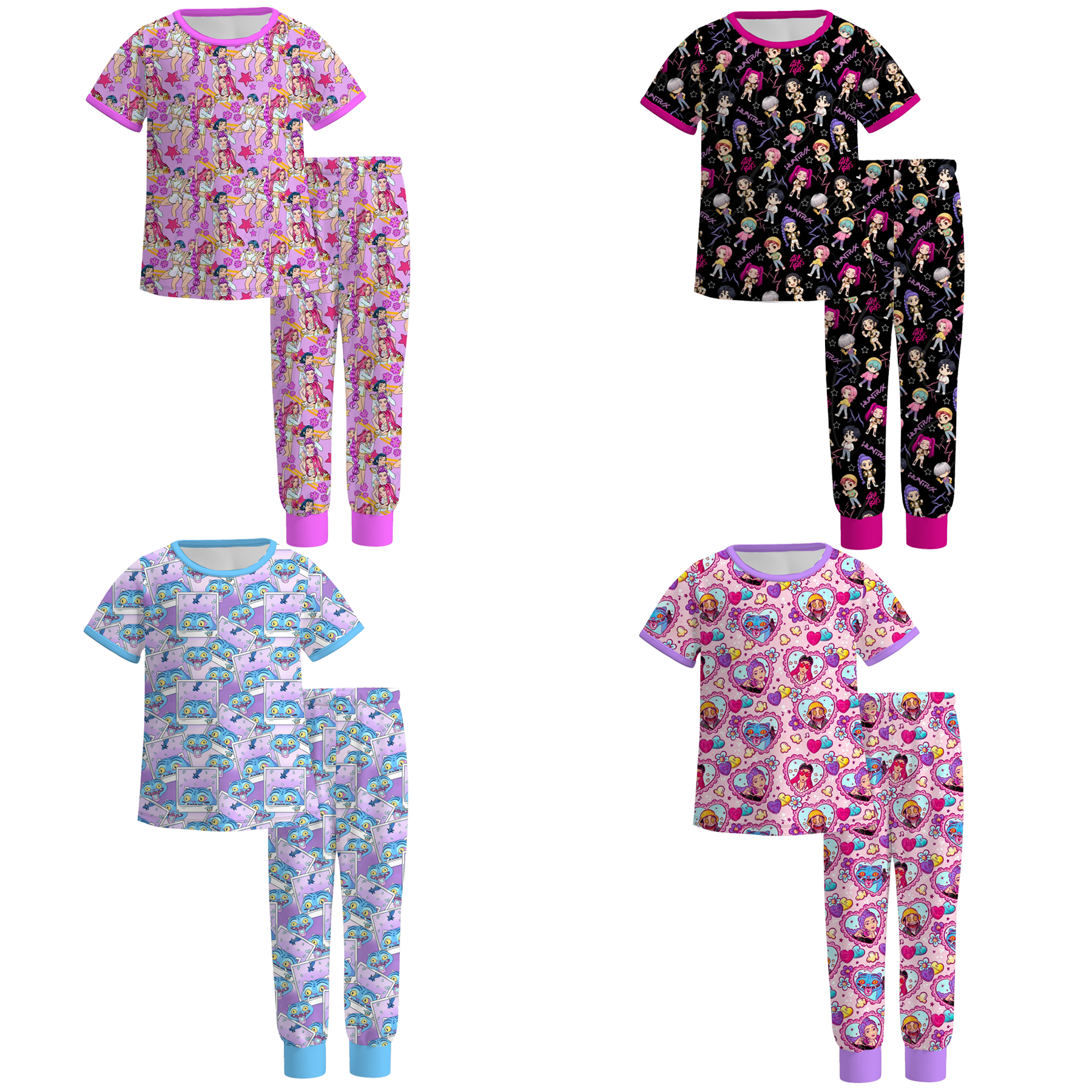 （Pre Order）Girls Spring&Summer Movie Character Print Pajamas