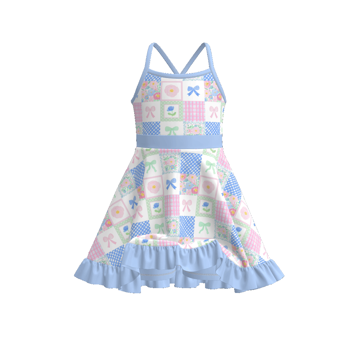 （Pre Order）Girls Spring and Summer Print Skort Dress