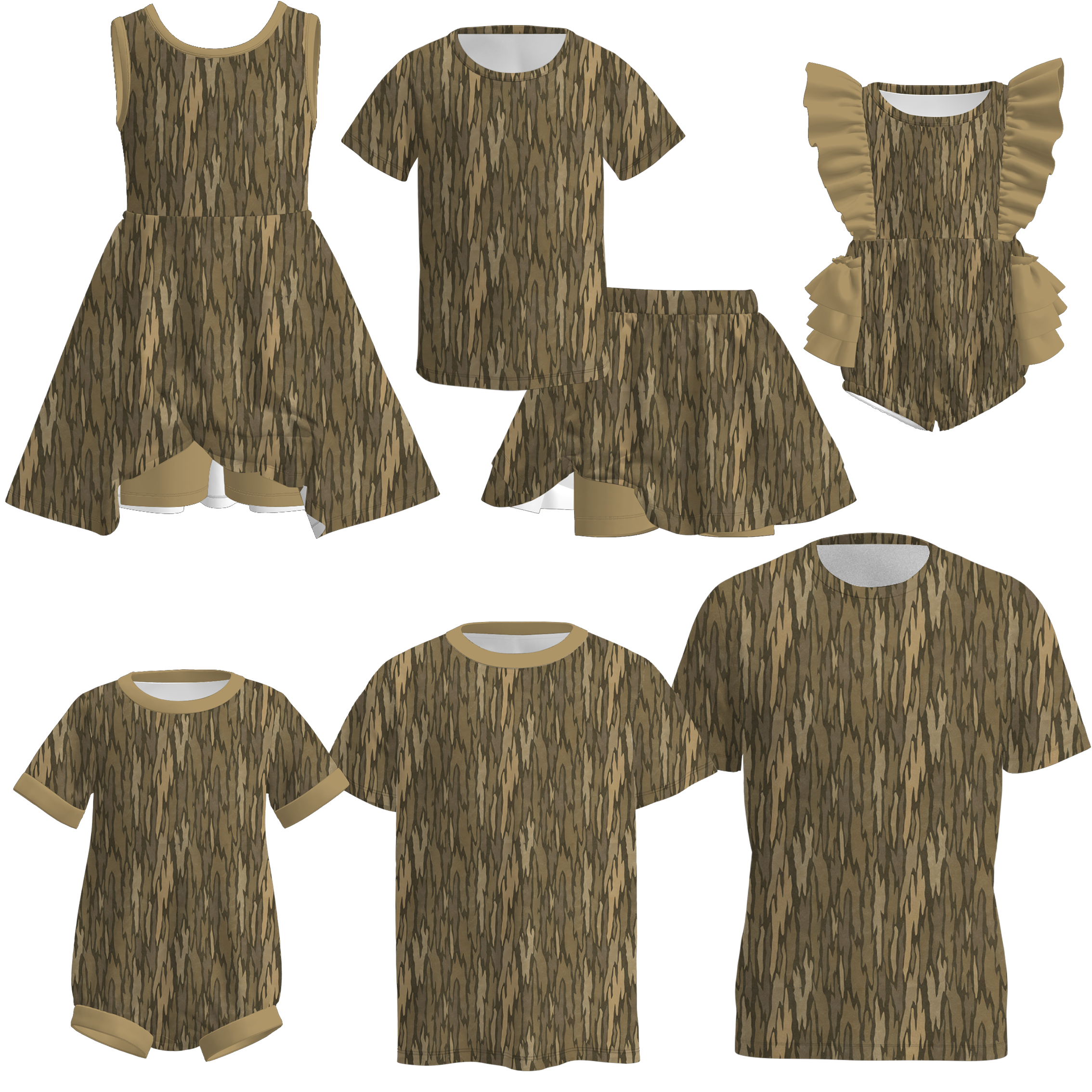 （Pre Order）Family Father's Day Camouflage Print Dress,Set,Top&Romper
