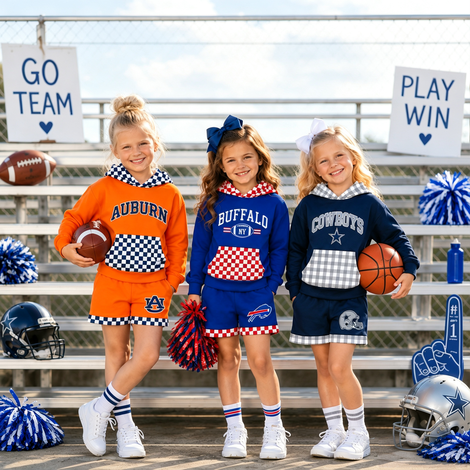 （Weekly Pre-Order）Girls Football Print Hoodie Set（Ends 9.20）