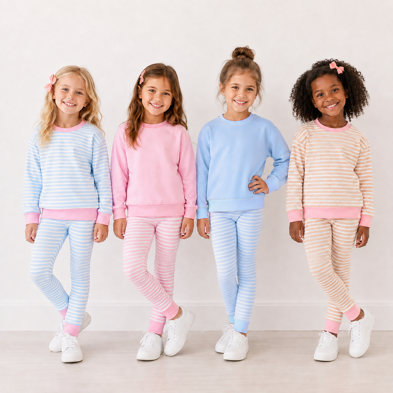 （Weekly Pre-Order）Girls Fall Stripe Sweatshirt Set（Ends 9.13）