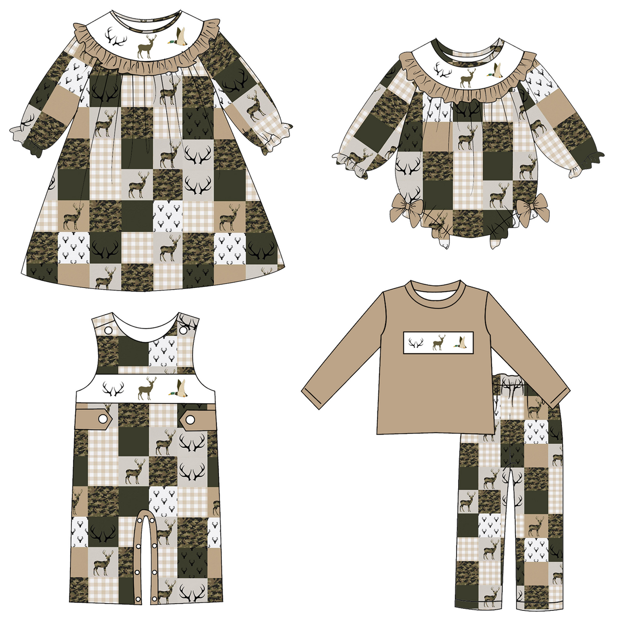 （Weekly Pre-Order）Siblings Hunting Embroidery Smocked Dress,Set&Romper（Ends 10.18）