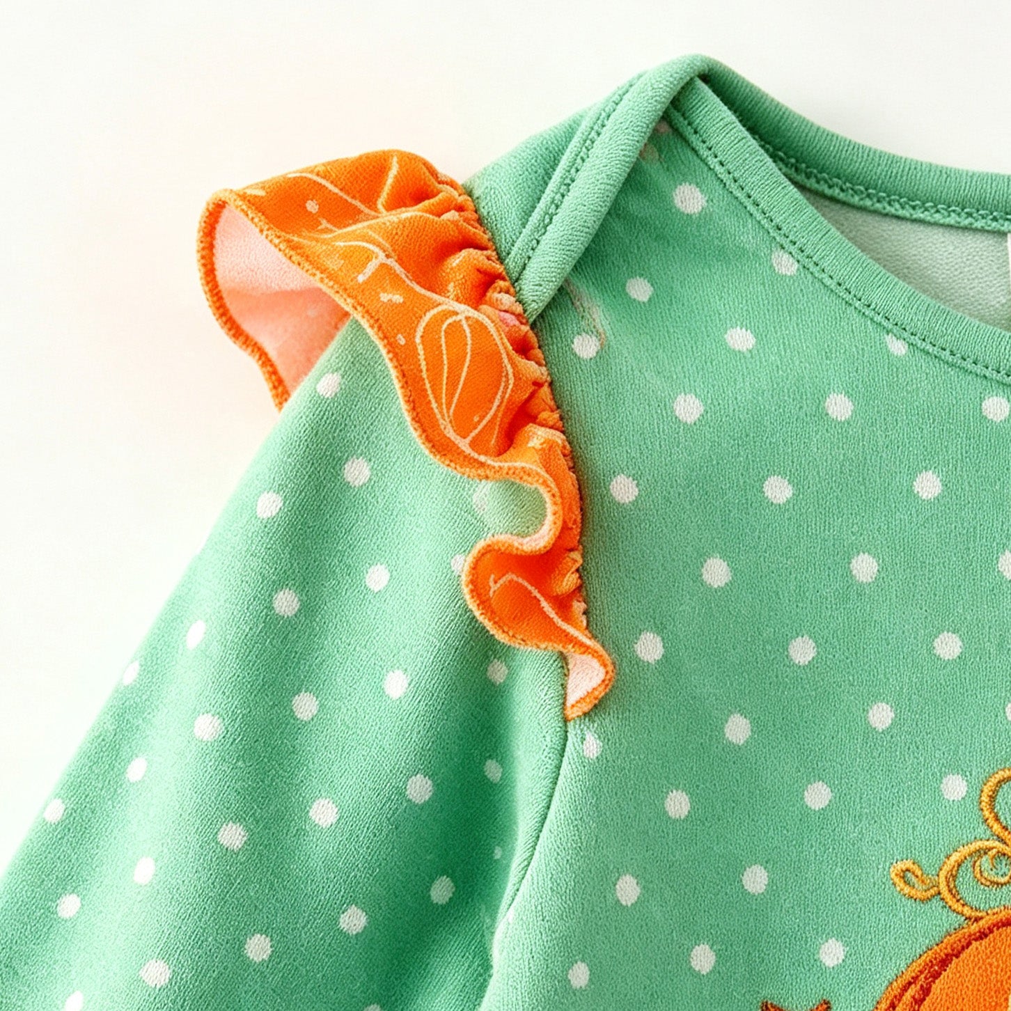 （In Stock）Toddler Girls Pumpkin Applique Romper