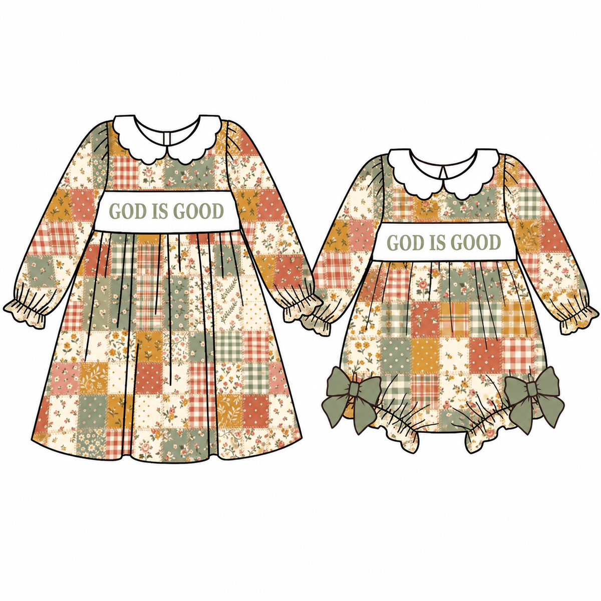 （Weekly Pre-Order）Sisters Christmas Embroidery Smocked Dress,Set&Romper（Ends 10.6）