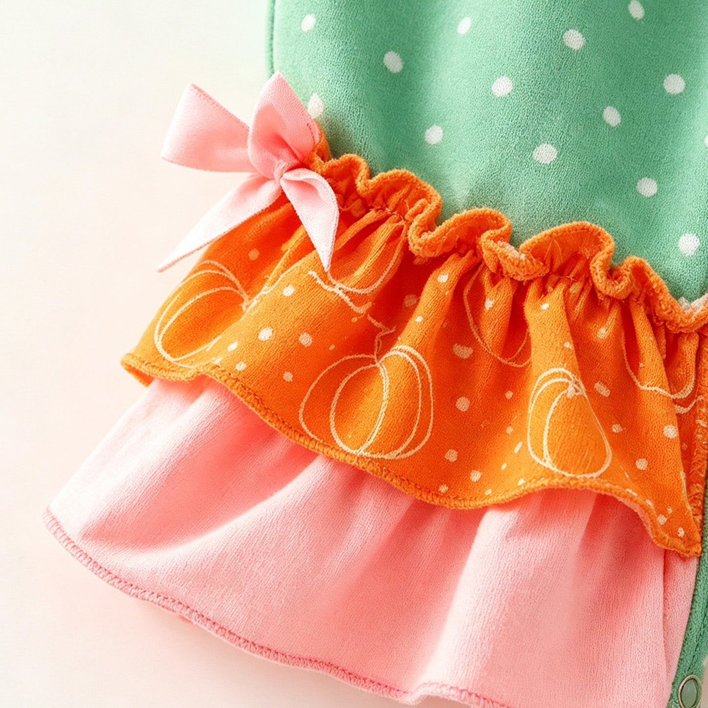 （In Stock）Toddler Girls Pumpkin Applique Romper