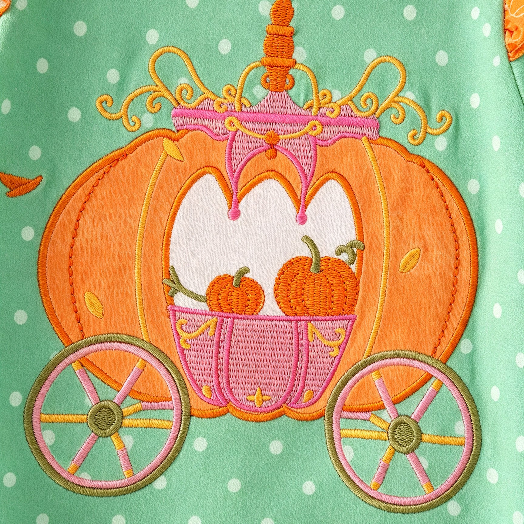 （In Stock）Toddler Girls Pumpkin Applique Romper