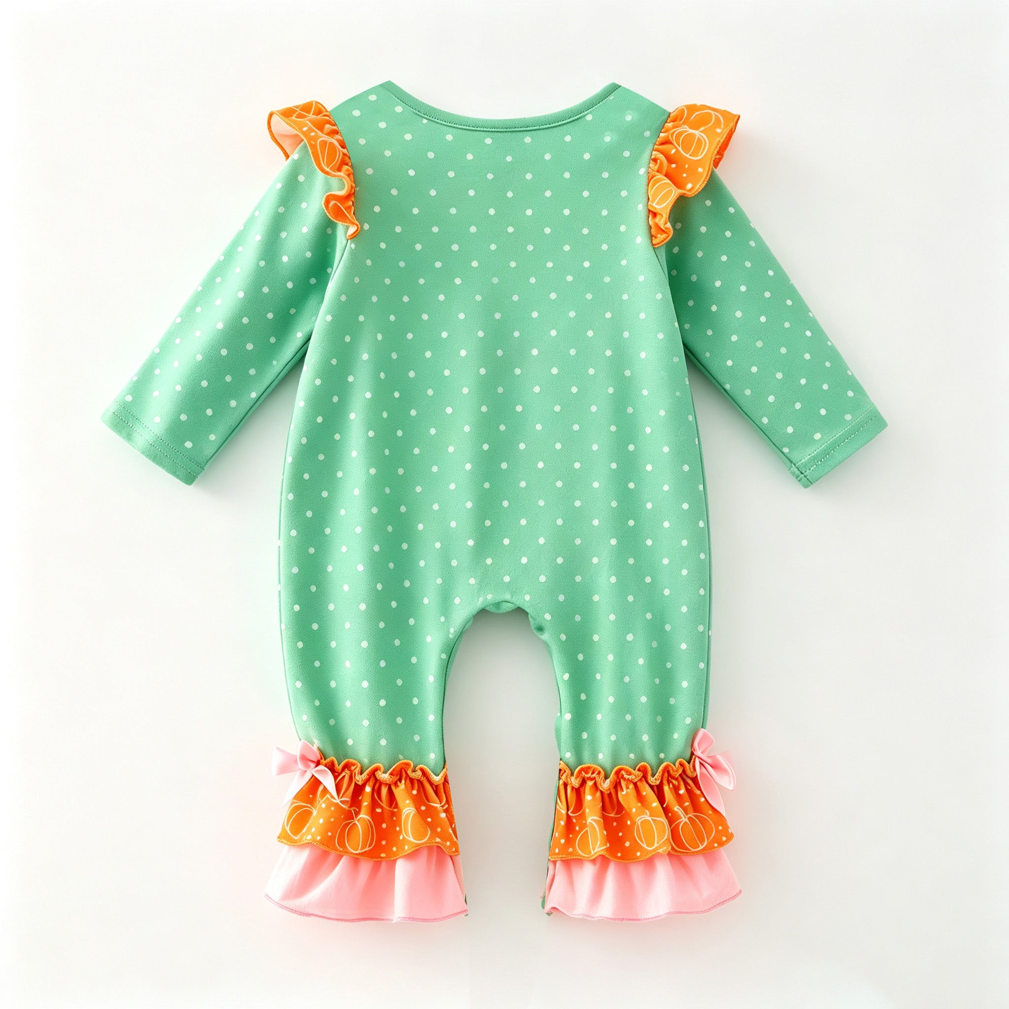 （In Stock）Toddler Girls Pumpkin Applique Romper