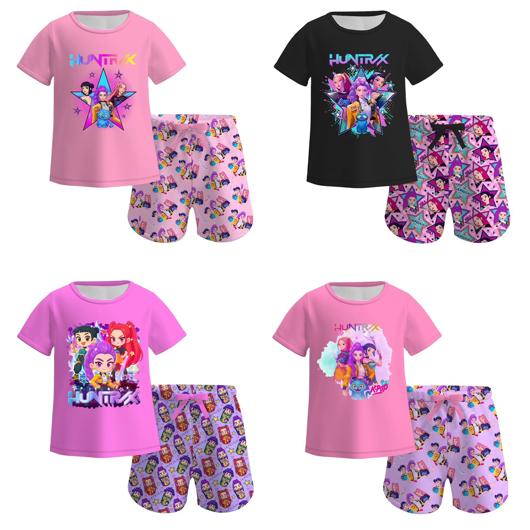 （Pre Order）Girls Spring&Summer Movie Character Print Pajamas