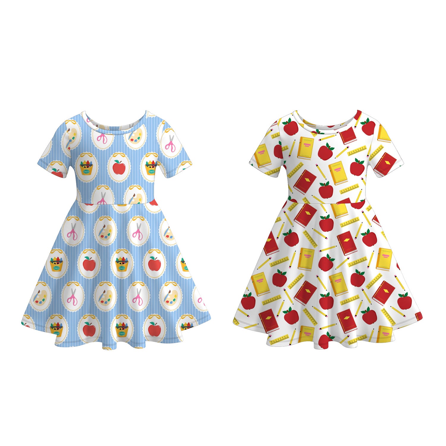 （Pre Order+Prepack Zone）Girls Summer Back To School Print Dress（Mix Size）