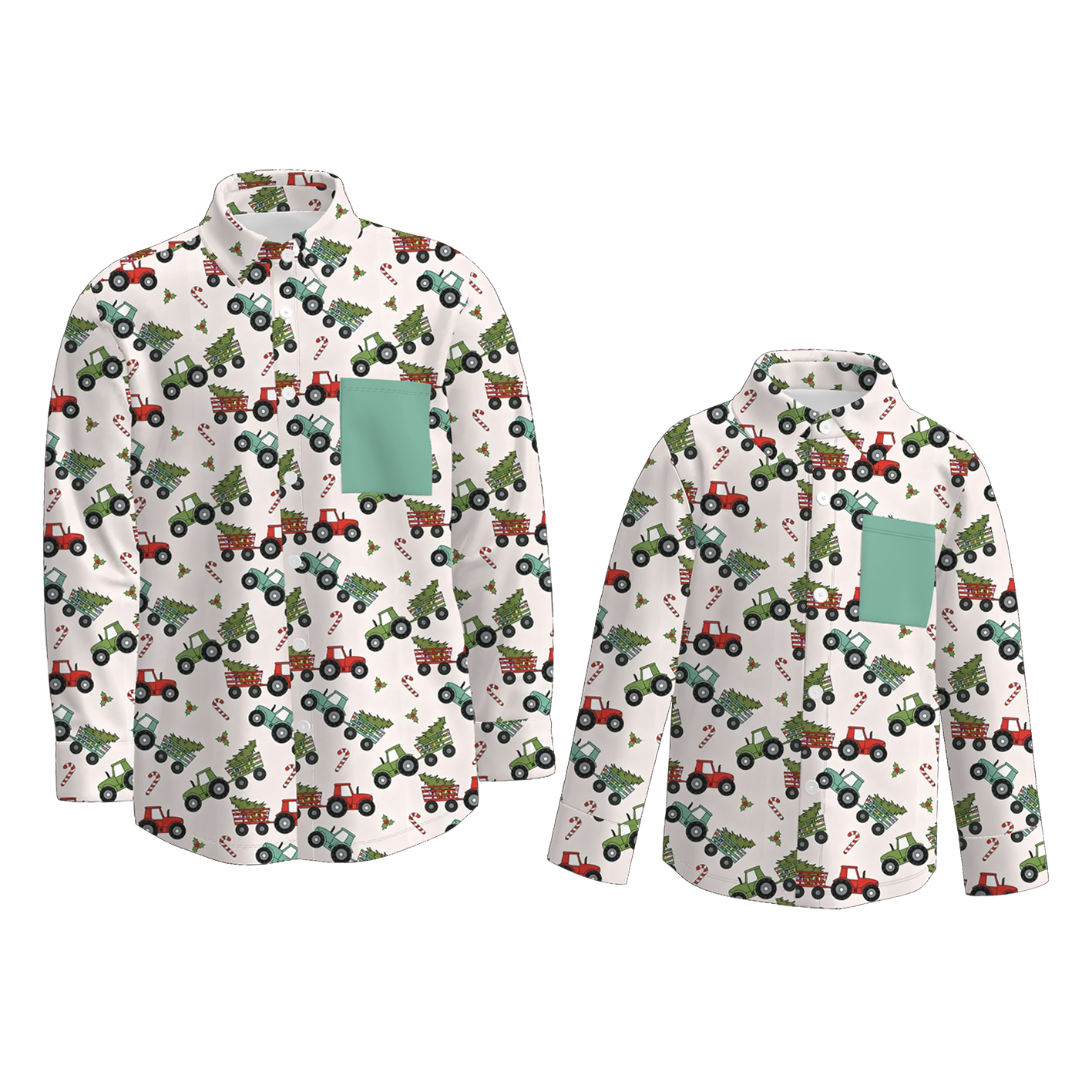（Pre Order）Family Christmas Print Four-way Stretch Shirt
