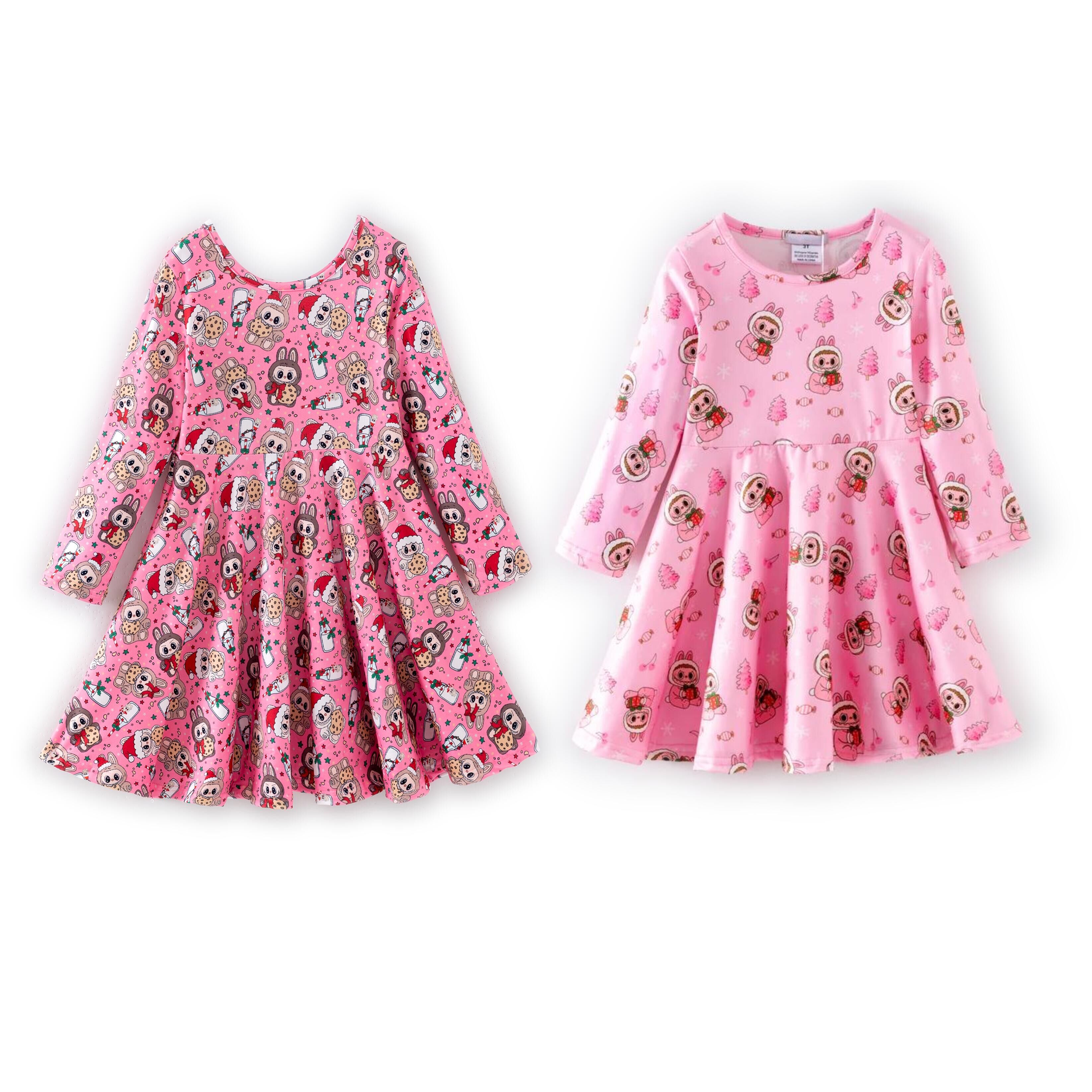 （Pre Order,Prepack Zone）Girls Christmas LBB Print Dress（Mix Size）