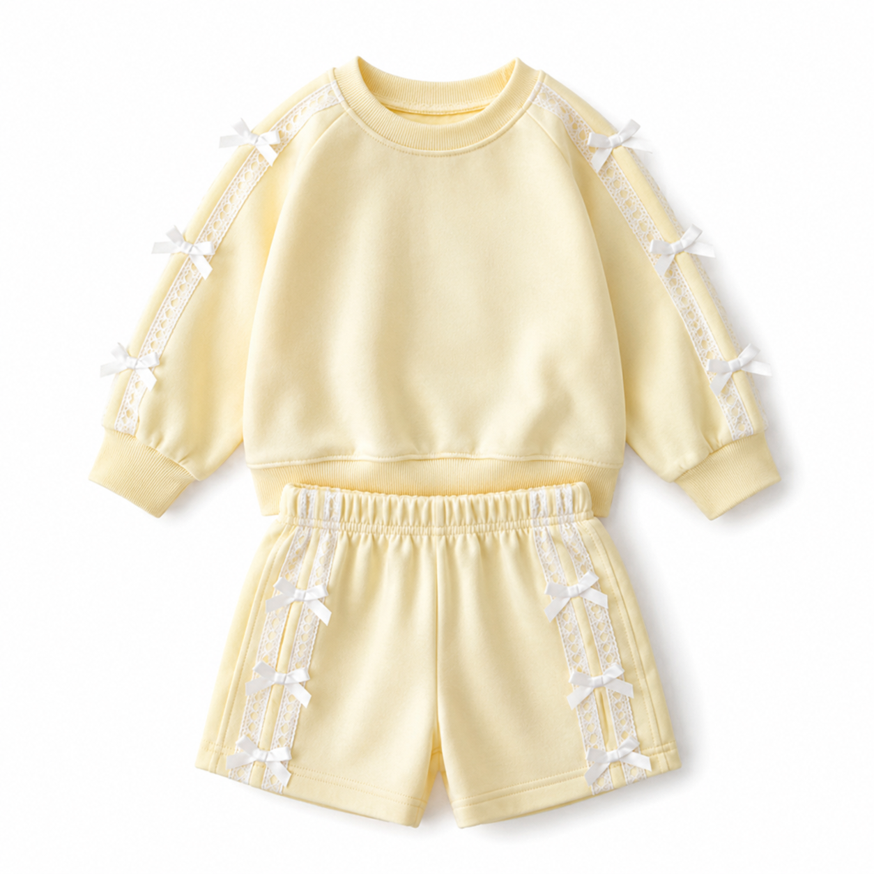 （In Production）Girls Fall Sweatshirt Shorts Set-Customized name