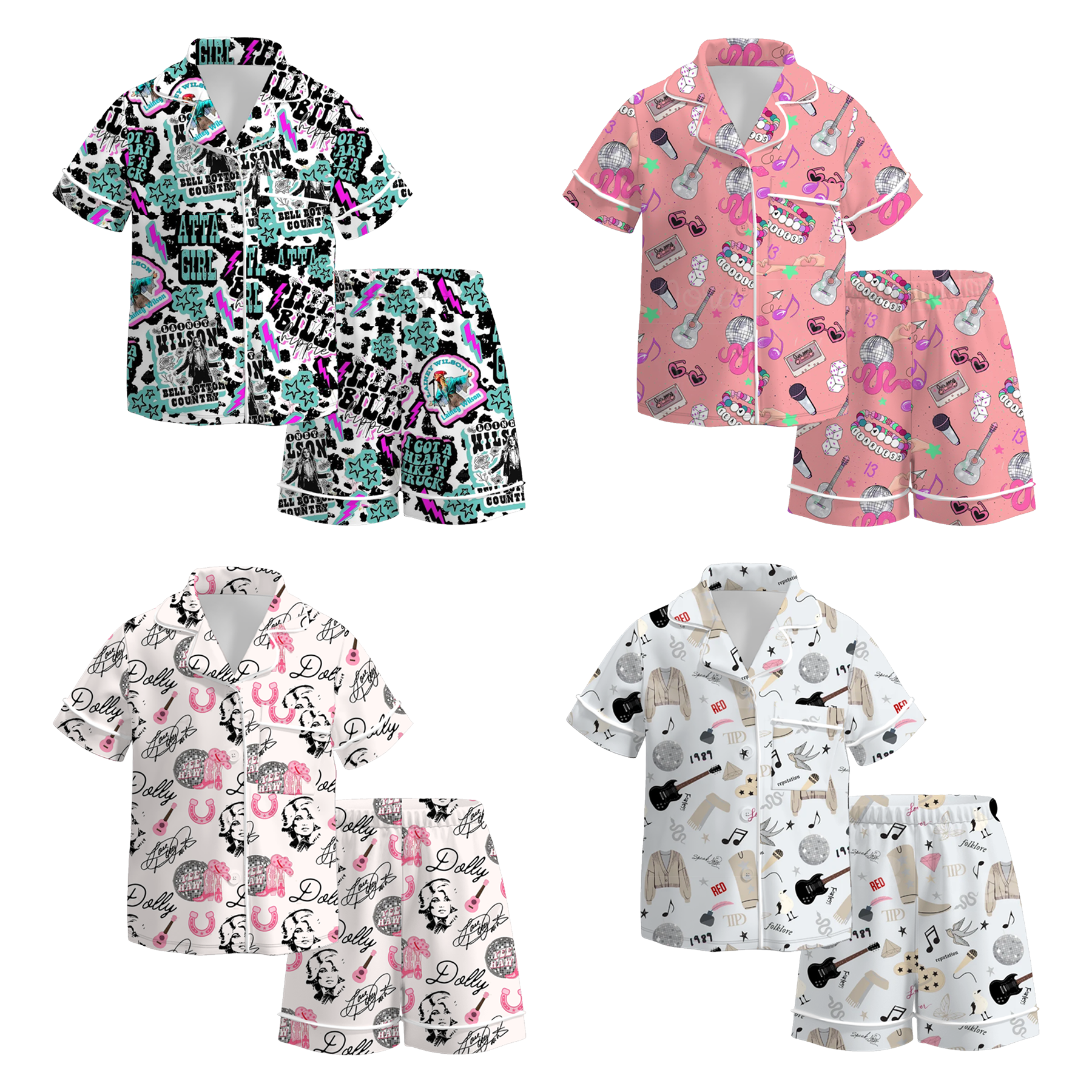 （Pre Order）Girls Spring and Summer Character Print Pajamas