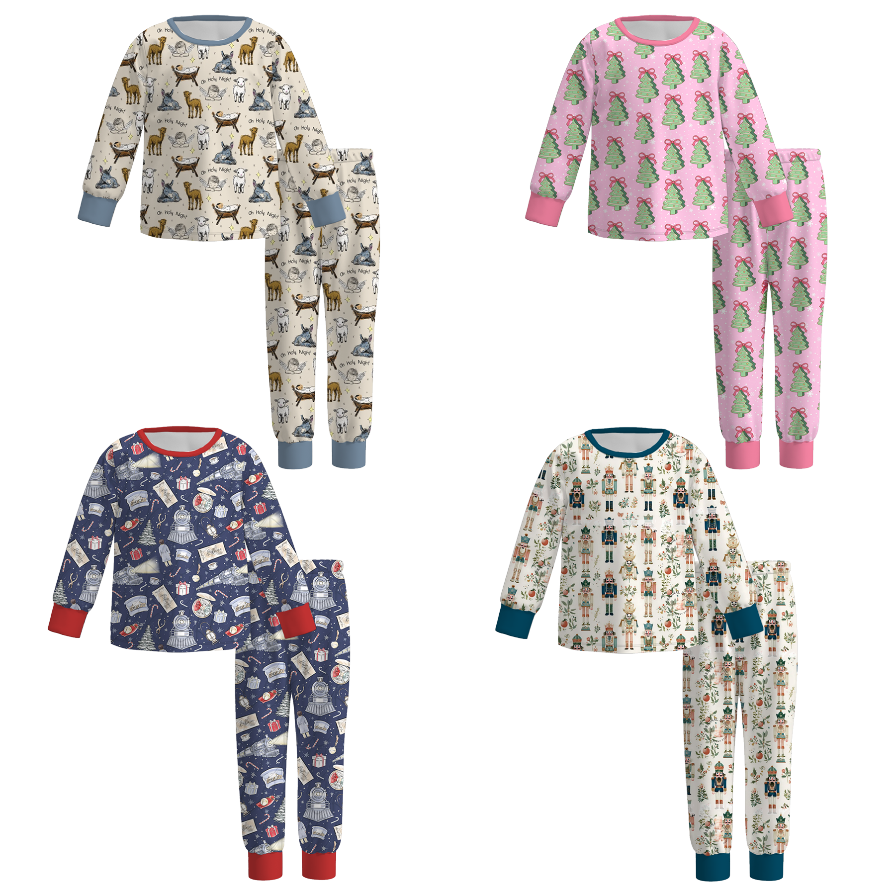 （Pre Order）Girls Christmas Print Pajamas