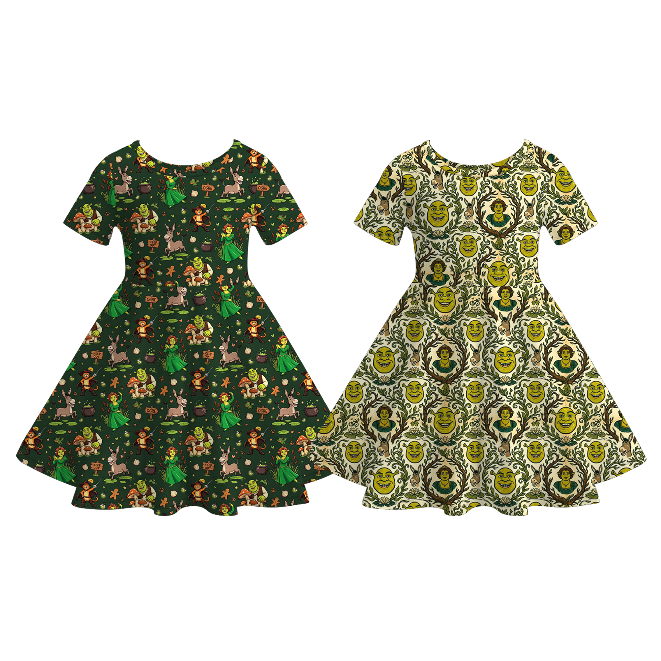 （Pre Order+Prepack Zone）Girls Spring&Summer Cartoon Print Dress（Mix Size）