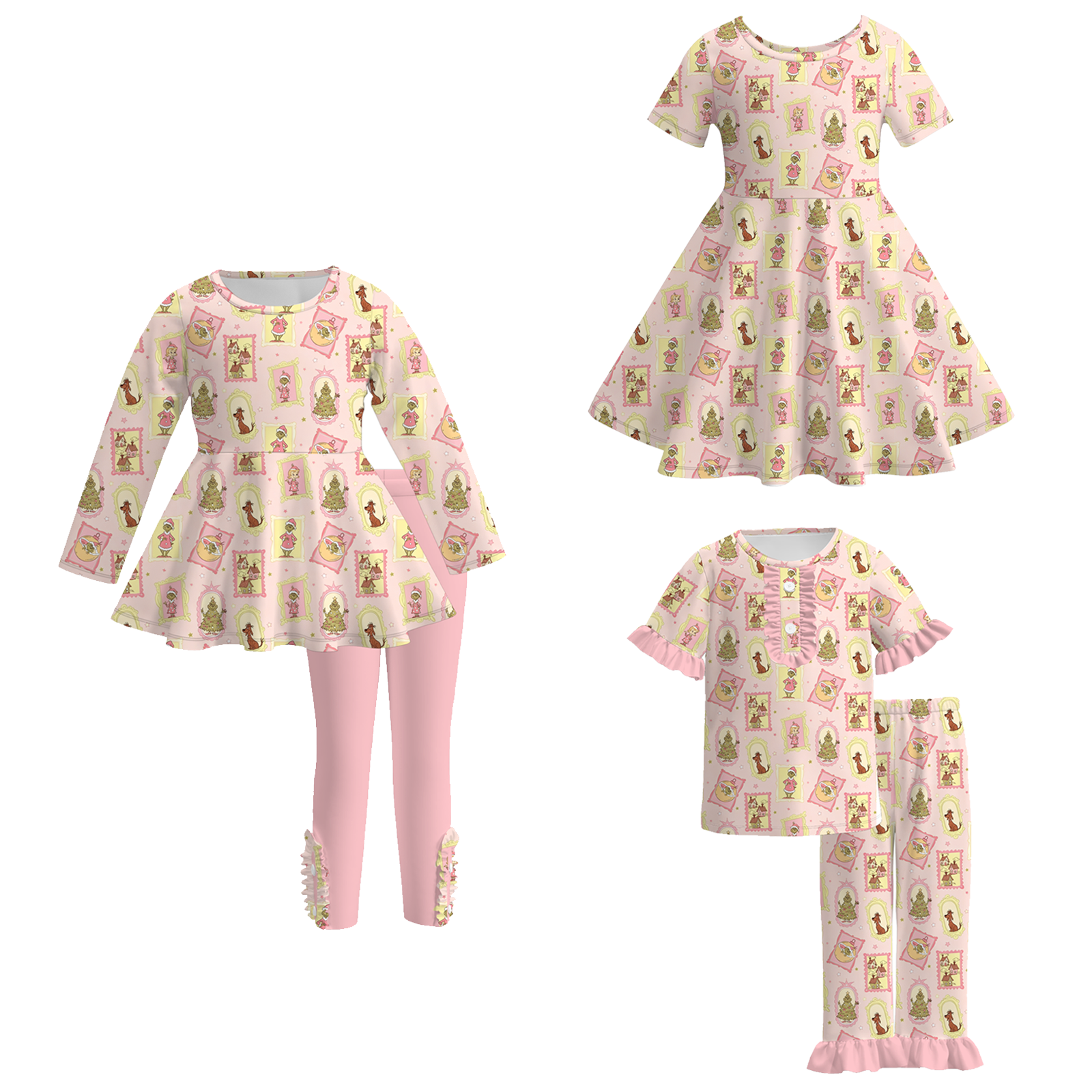 （Pre Order）Sisters Christmas Print Outfit Set&Pajamas