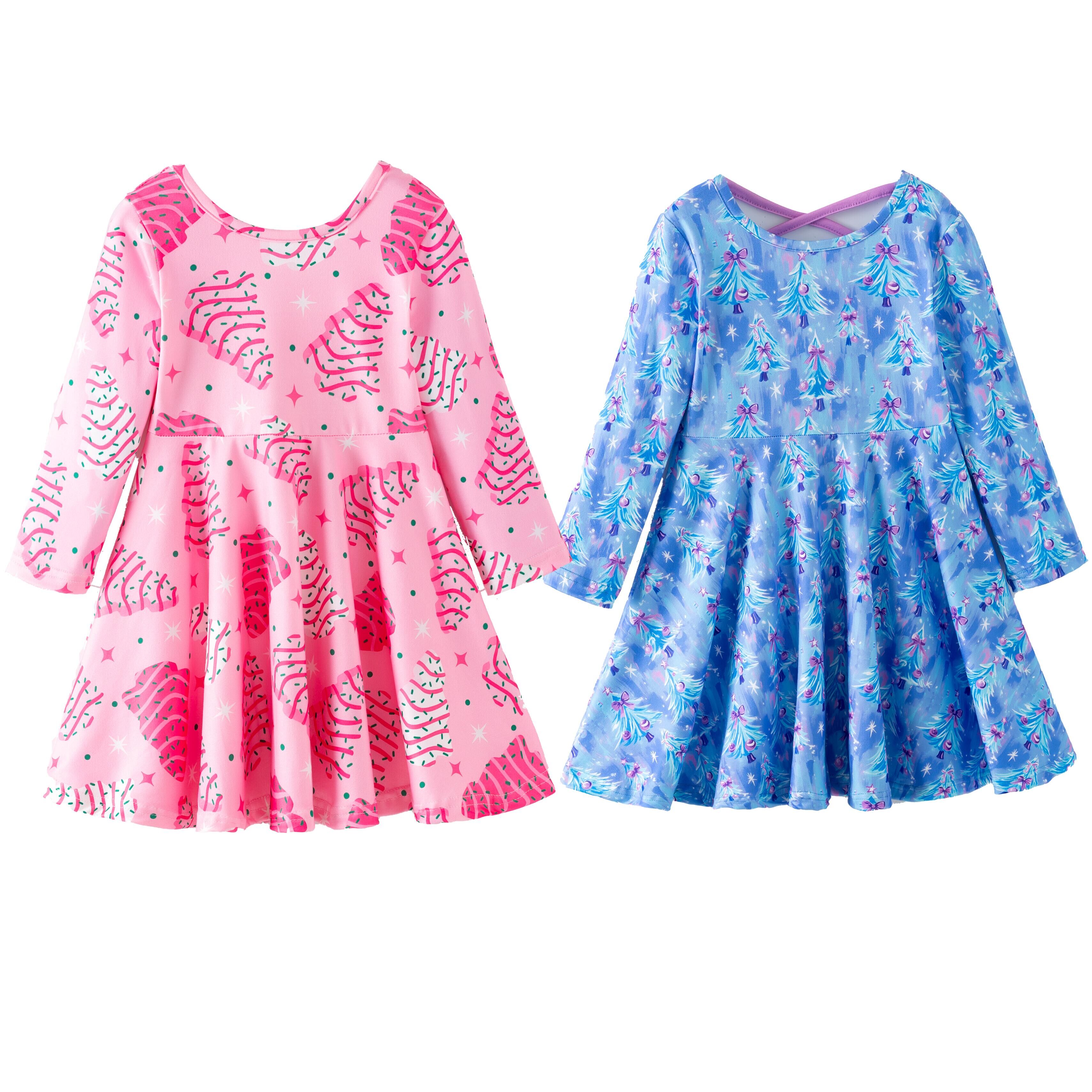 （Pre Order,Prepack Zone）Girls Christmas Print Dress（Mix Size）