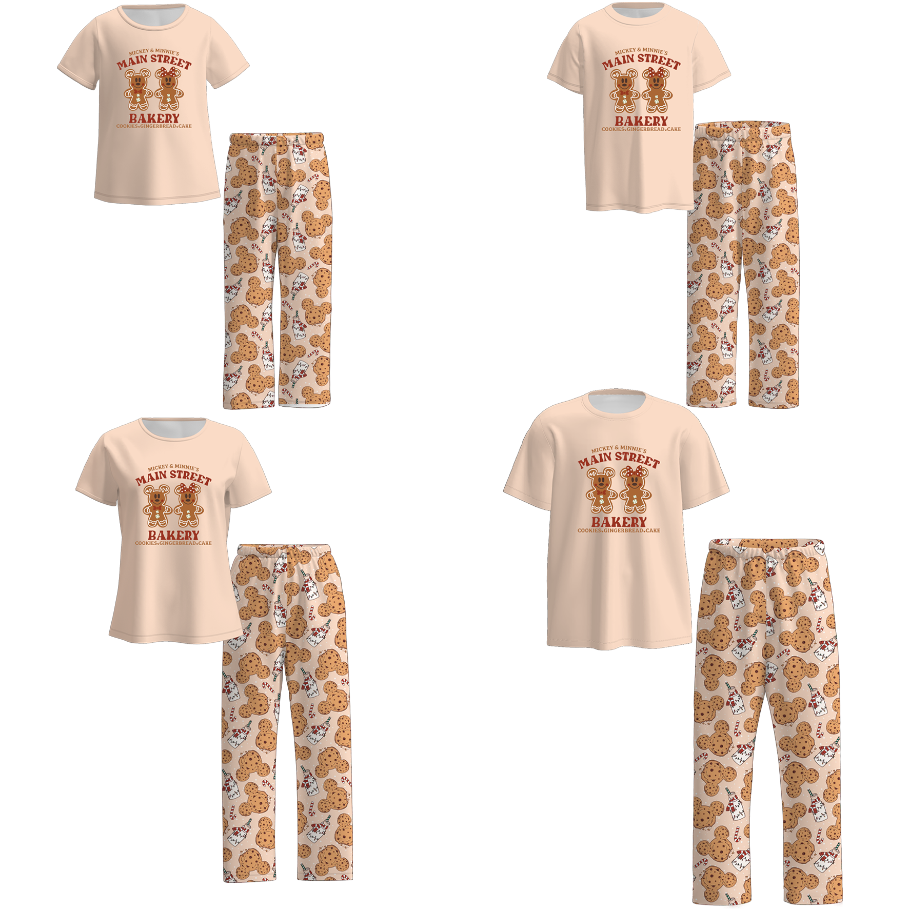 （Pre Order）Family Christmas Gingerbread Print Pajamas