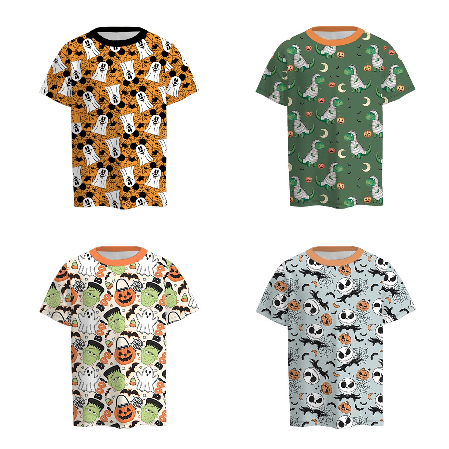 （Pre Order）Boys Halloween Pumpkin Print Top