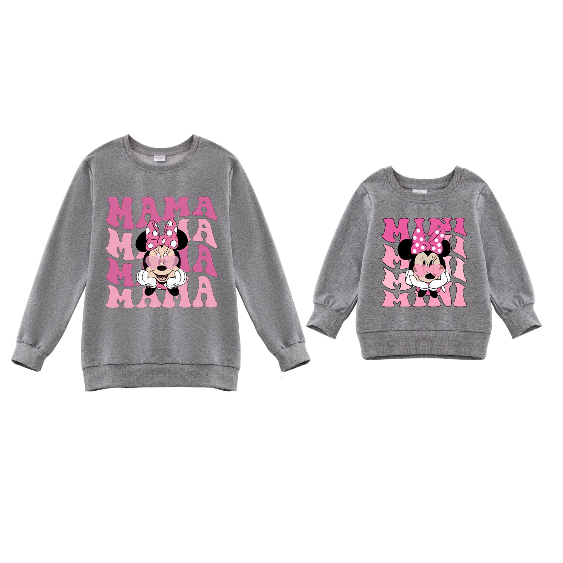 （Pre Order）Mommy and Me Fall&Winter Cartoon Print Sweatshirt