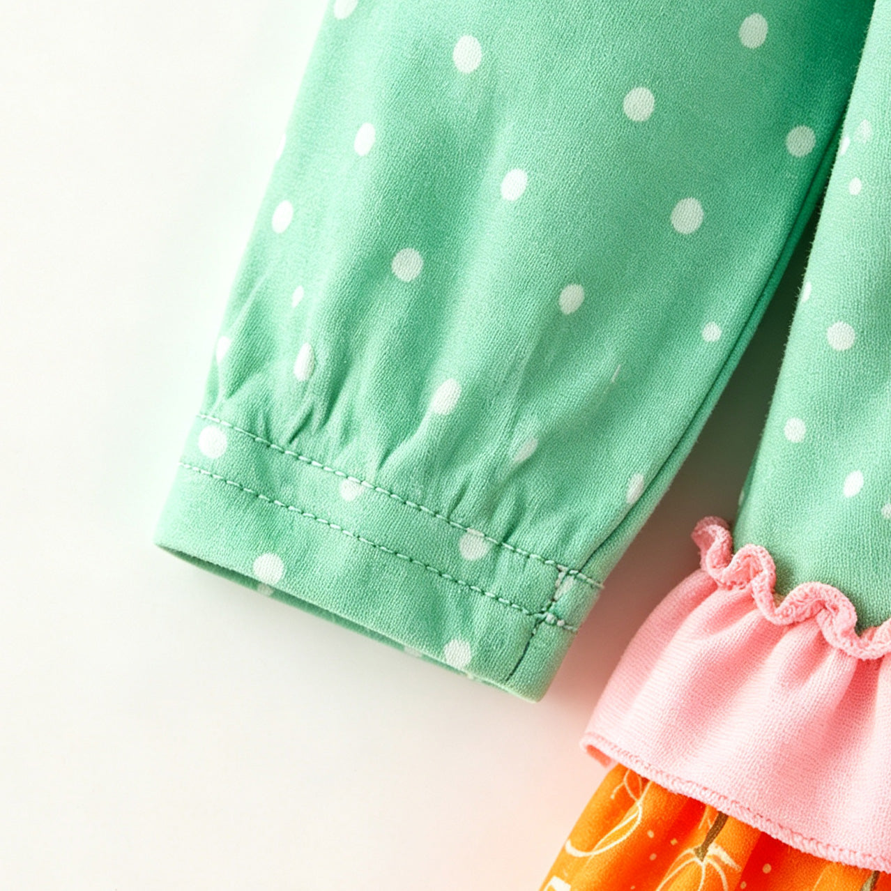 （In Stock）Girls Pumpkin Applique Outfit Set