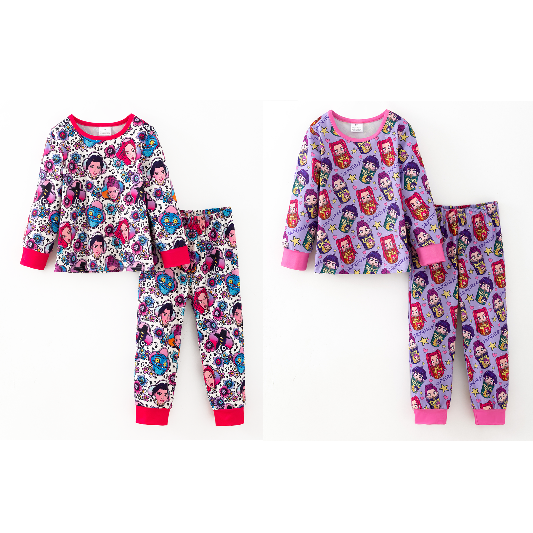 （Pre Order,Prepack Zone）Girls Movie Character Print Pajamas（Mix Size）
