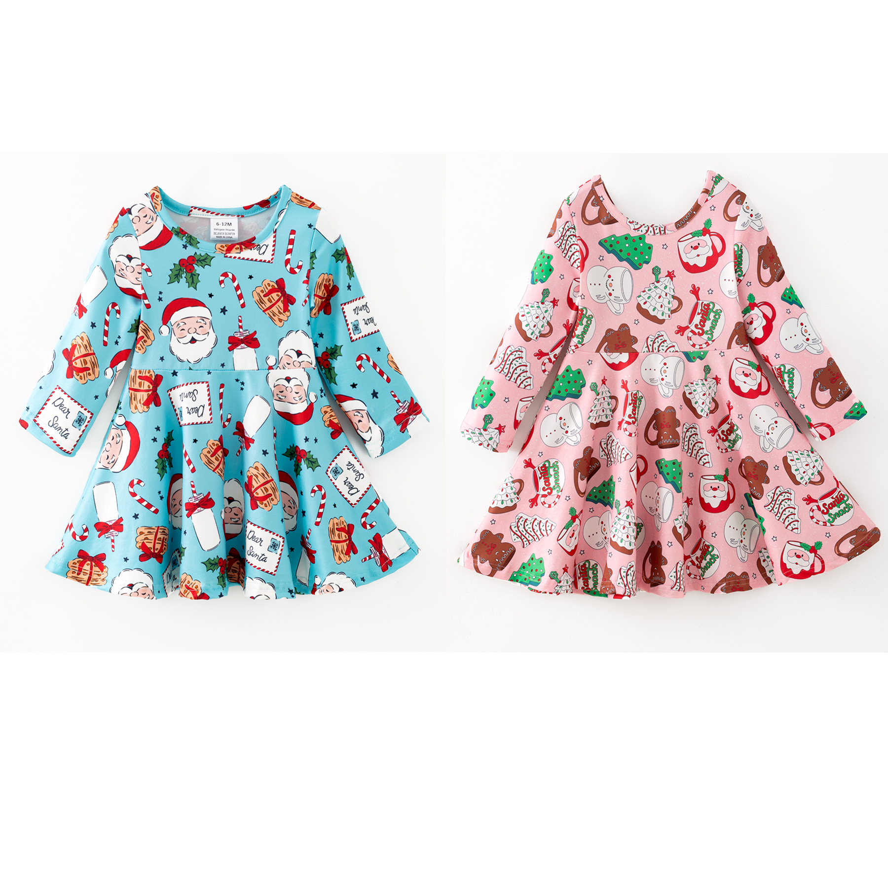 （Pre Order,Prepack Zone）Girls Christmas Print Dress（Mix Size）