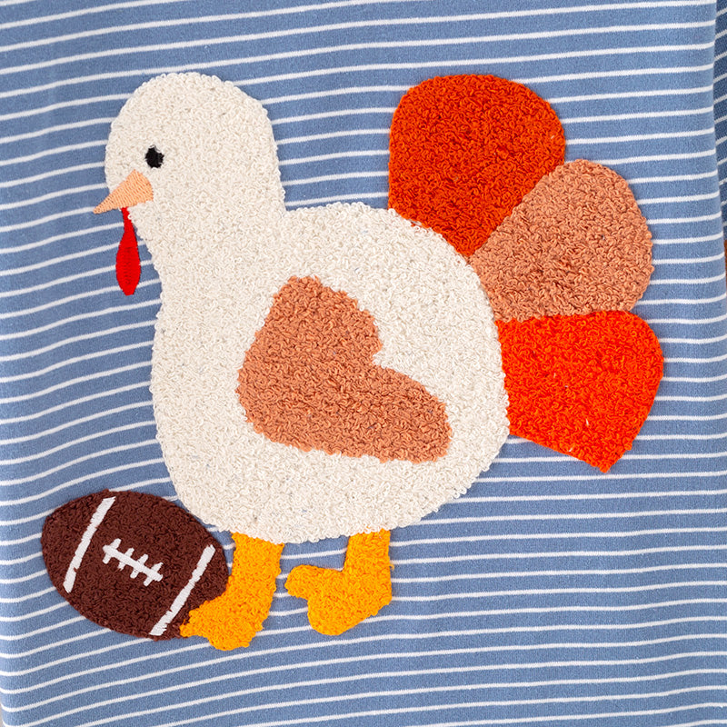 （In Stock）Boys Thanksgiving Turkey Chenille Patches Cotton Top