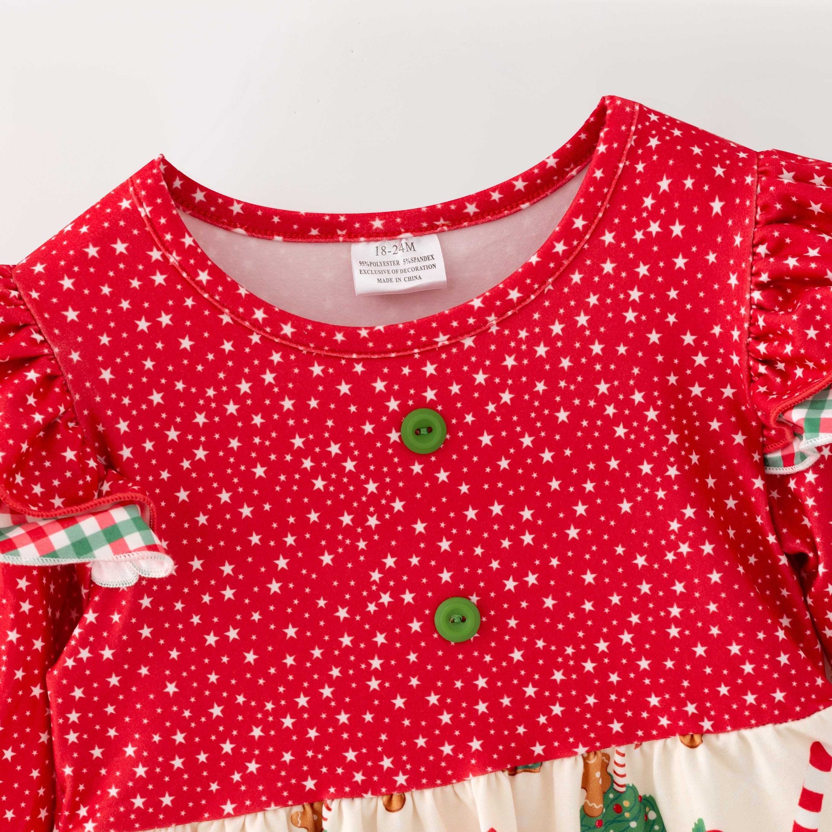 （In Stock）Toddler Girls Christmas Print Romper