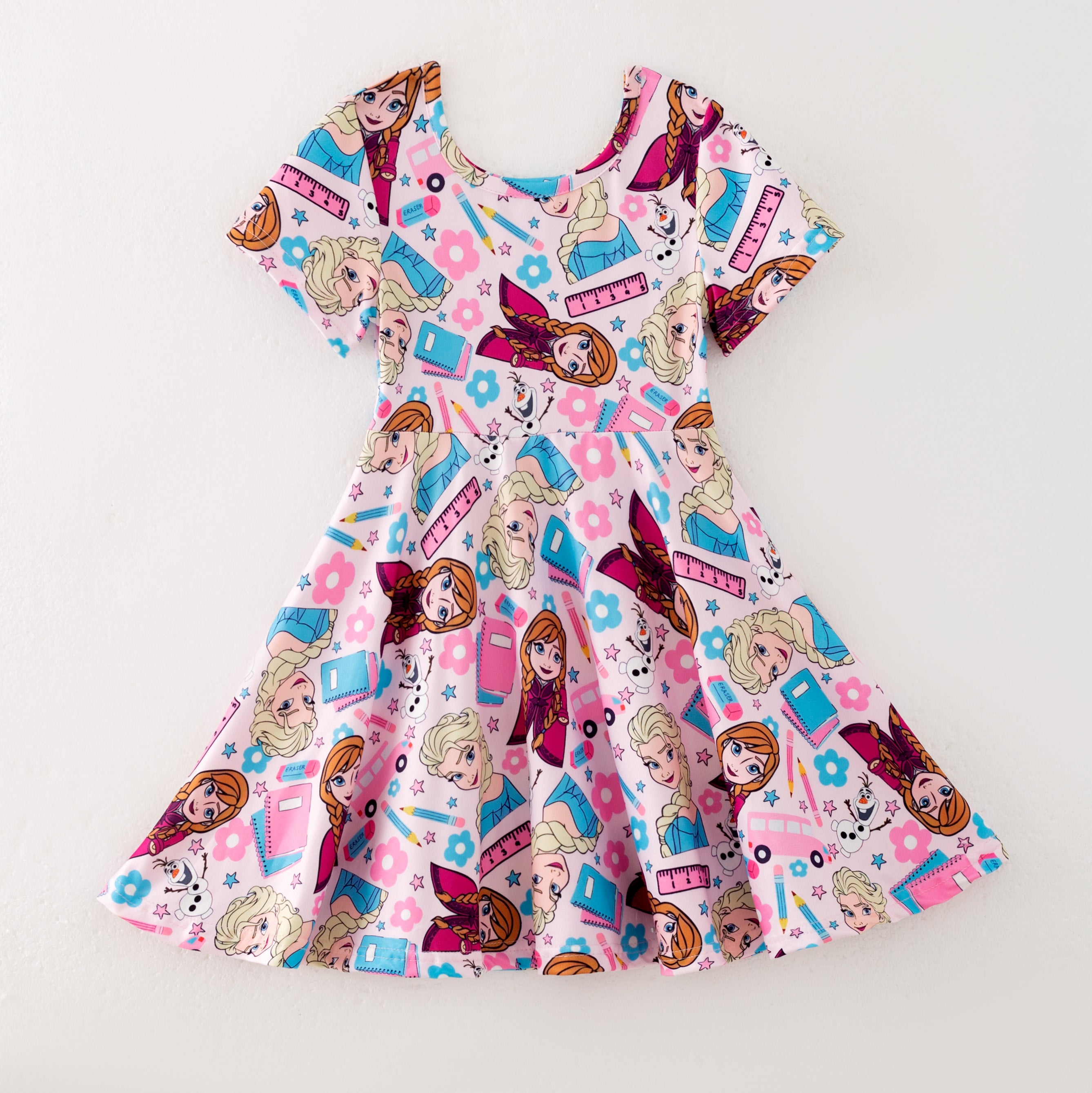（Pre Order）Girls Summer Back To School Print Dress