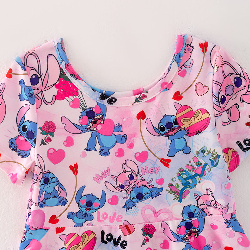 （In Stock）One Pack(6 Pieces total) Sale Girls Cartoon Print Party Dress