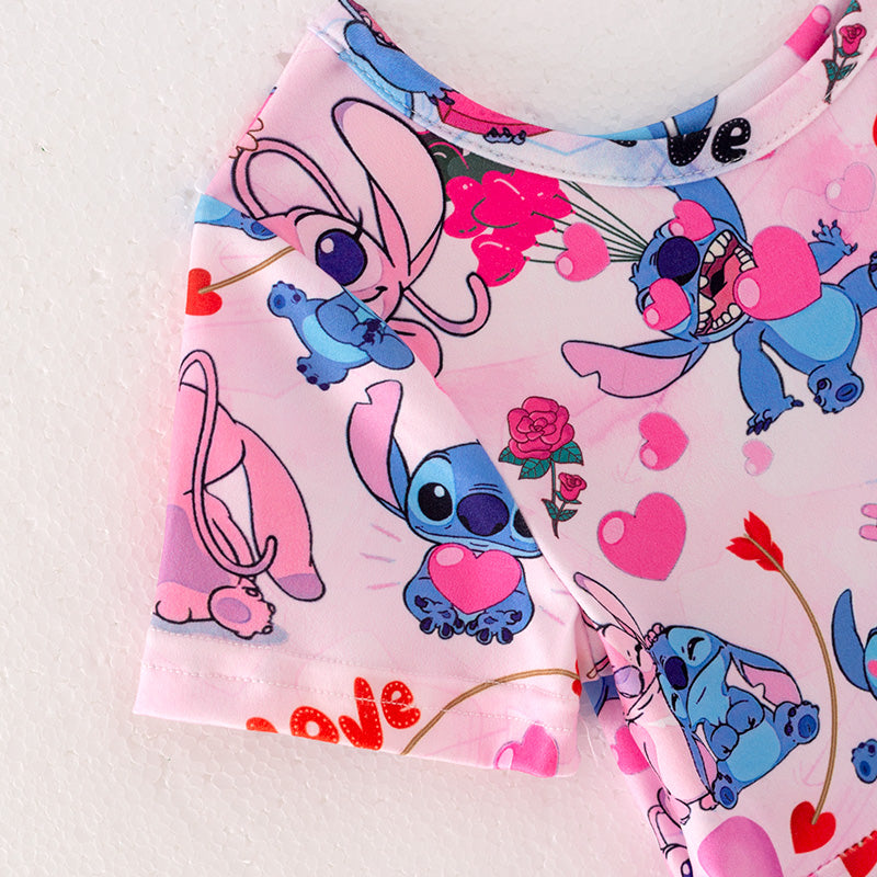 （In Stock）One Pack(6 Pieces total) Sale Girls Cartoon Print Party Dress