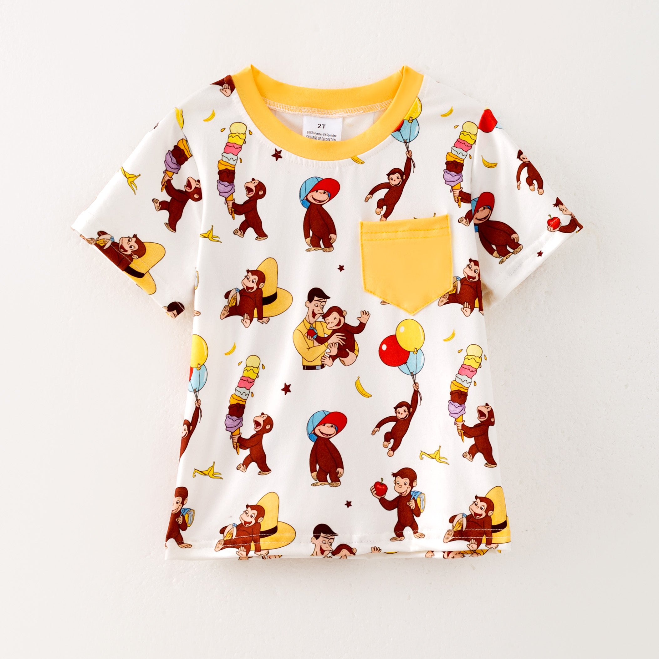 （Pre Order）Boys Spring and Summer Cartoon Print Top＆Romper