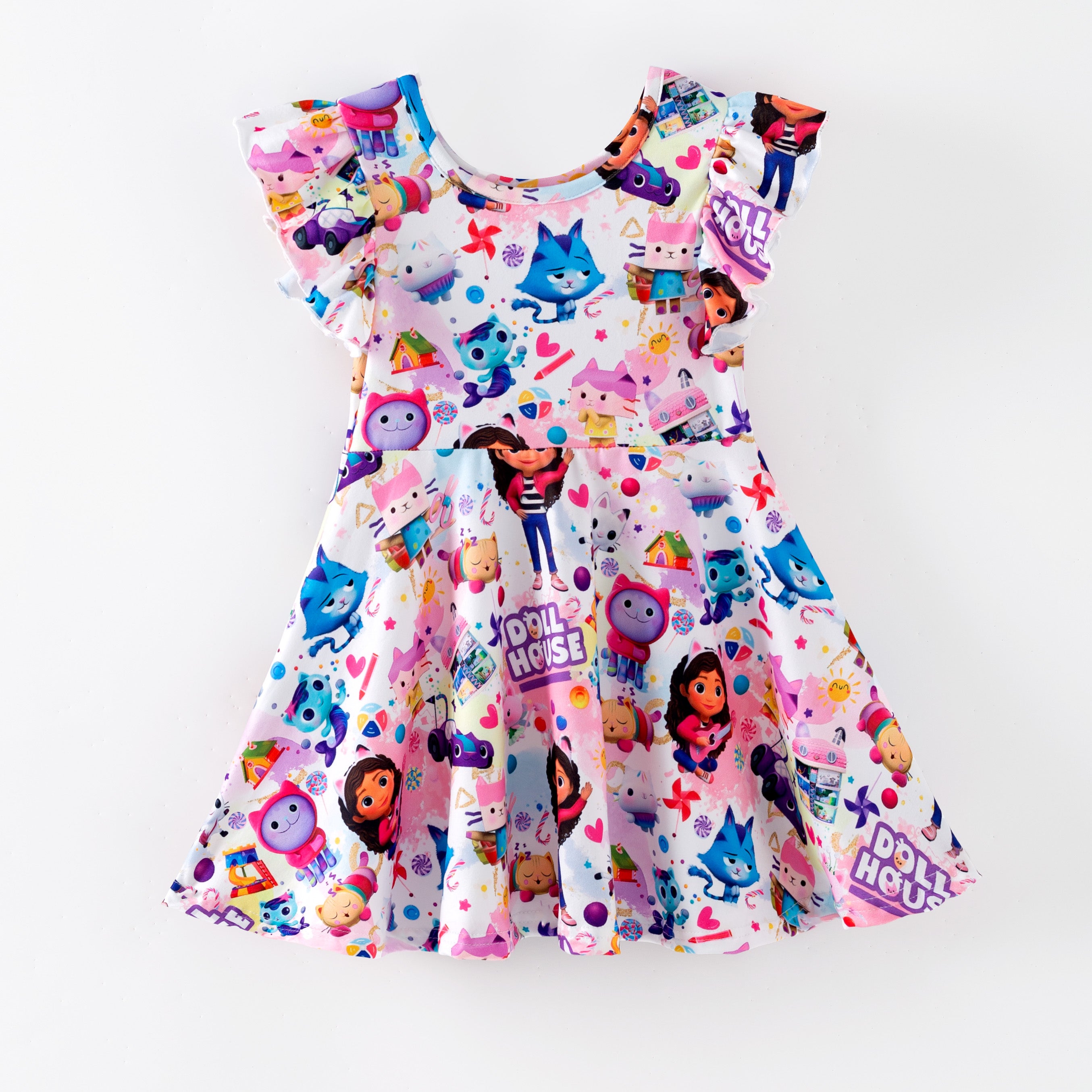 （Pre Order,Prepack Zone）Girls Spring&Summer Cartoon Print Dress（Mix Size）