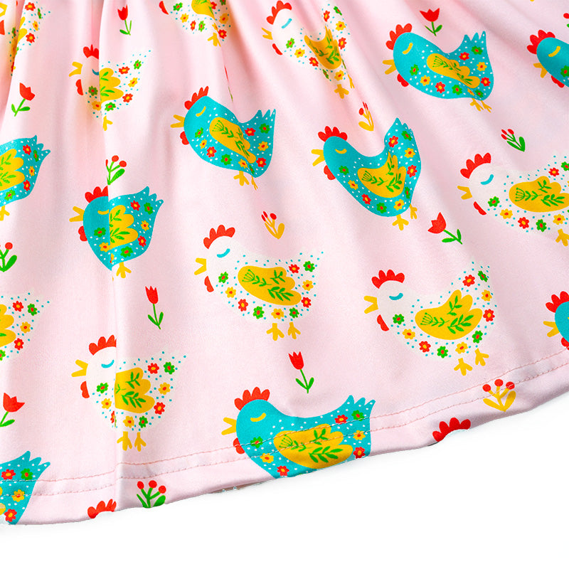 Pink Farm Chicken Dress