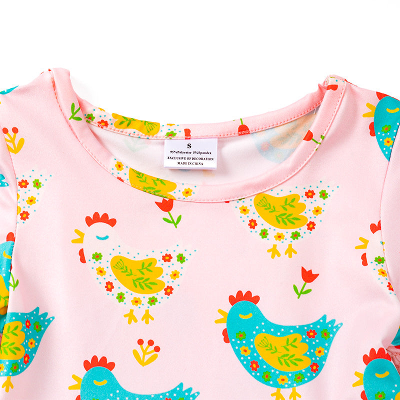 Pink Farm Chicken Dress