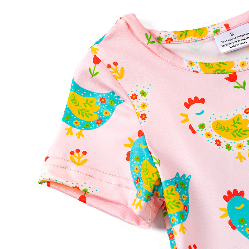 Pink Farm Chicken Dress