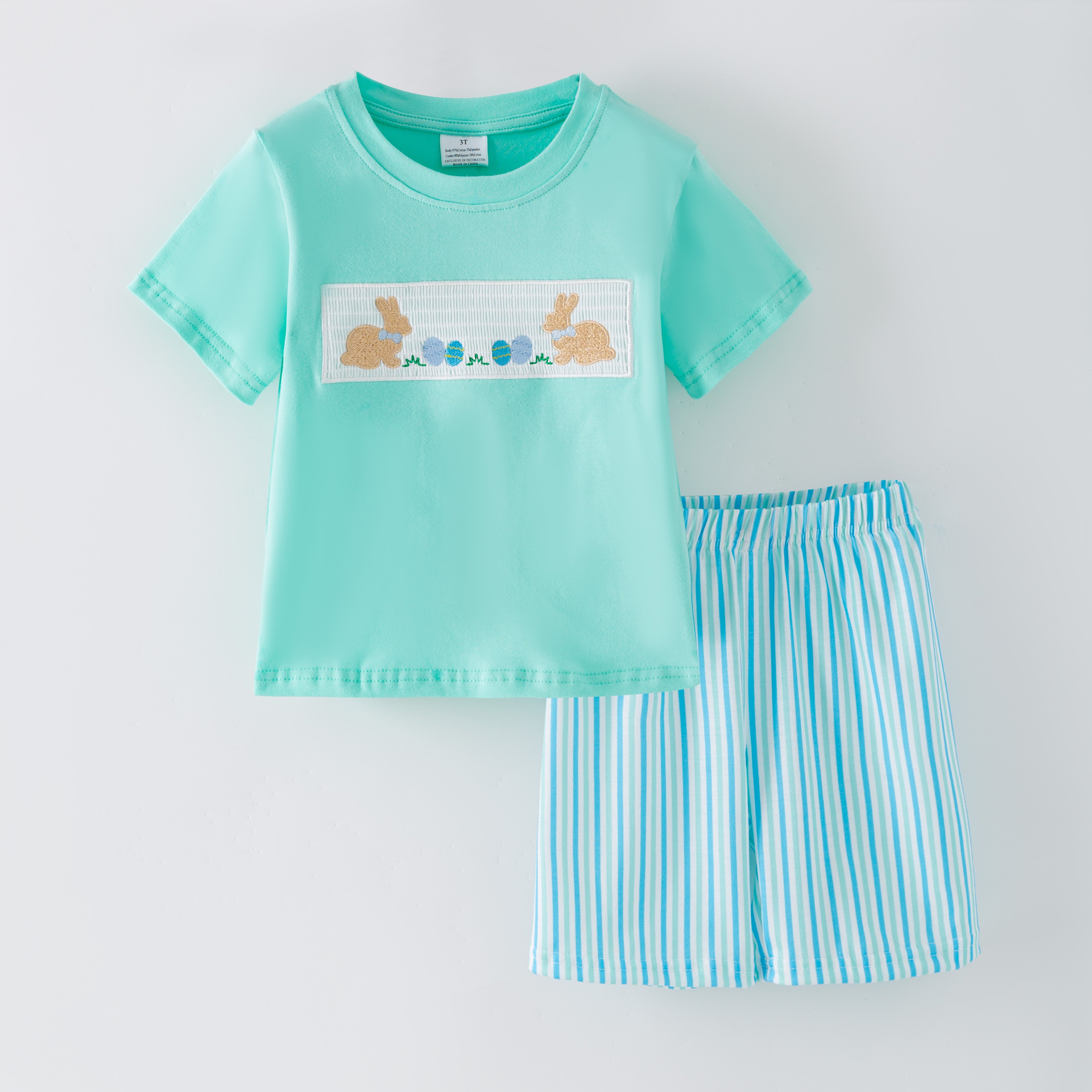 （In Stock）Siblings Easter Bunny Embroidery Dress,Set&Romper