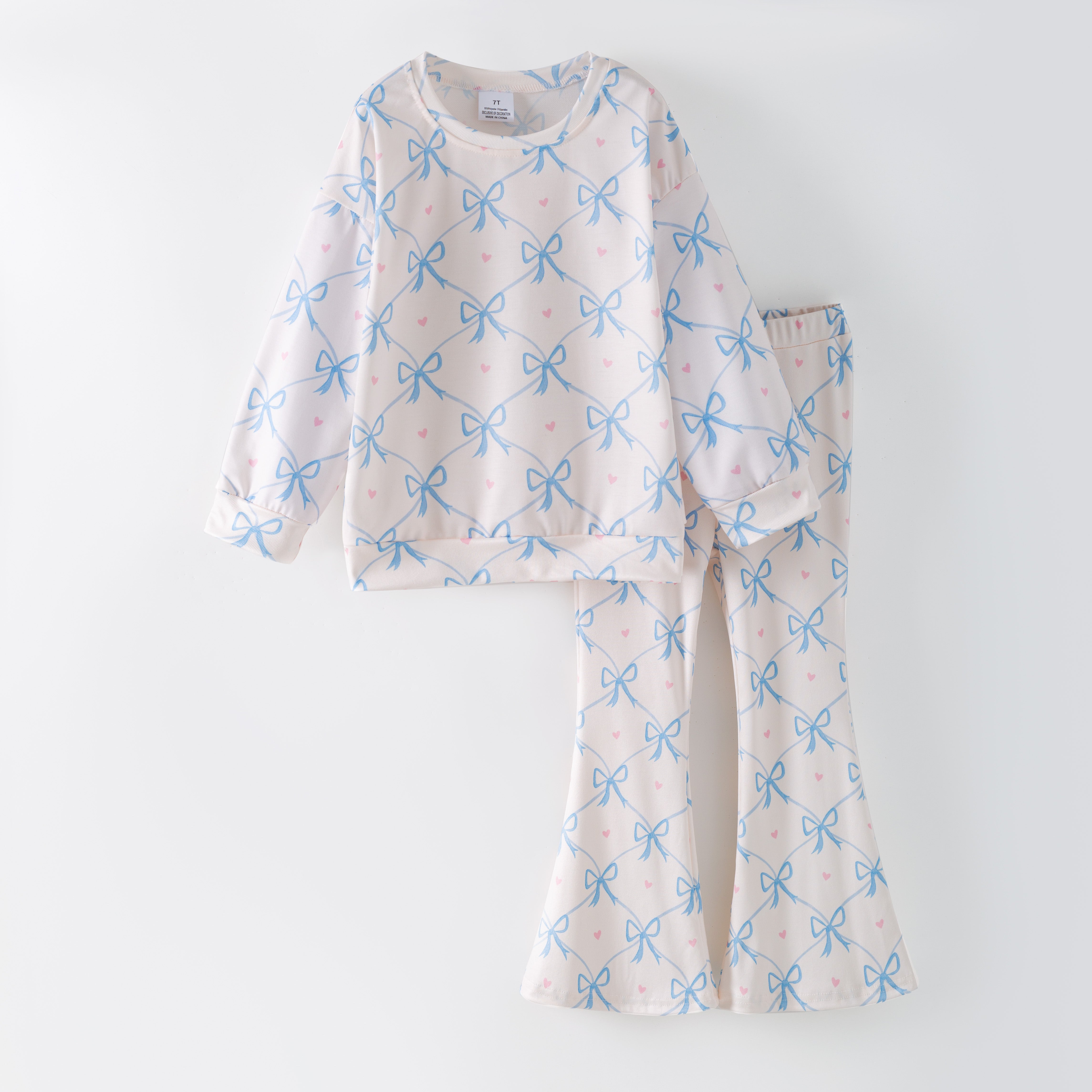 （Pre Order,Prepack Zone）Girls Valentine's Day Cartoon Print Set（Mix Size）