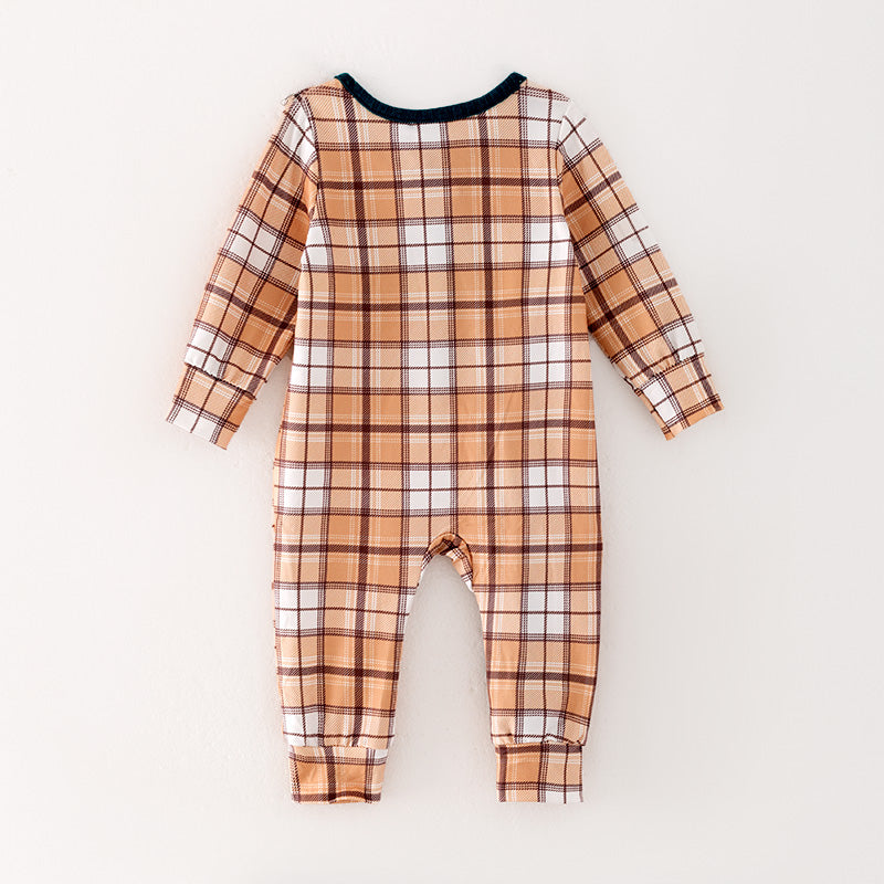 （In Stock G32-05-02）Baby Girls Yellow Plaid Romper