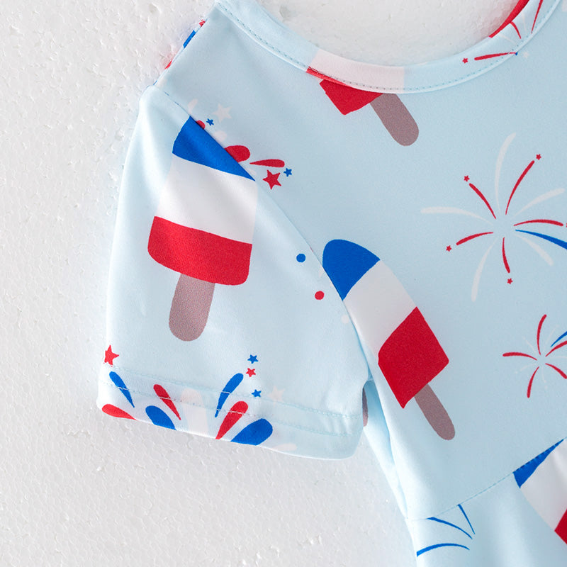 （In Stock）Girls Spring and Summer Ice Sucker Print Dress