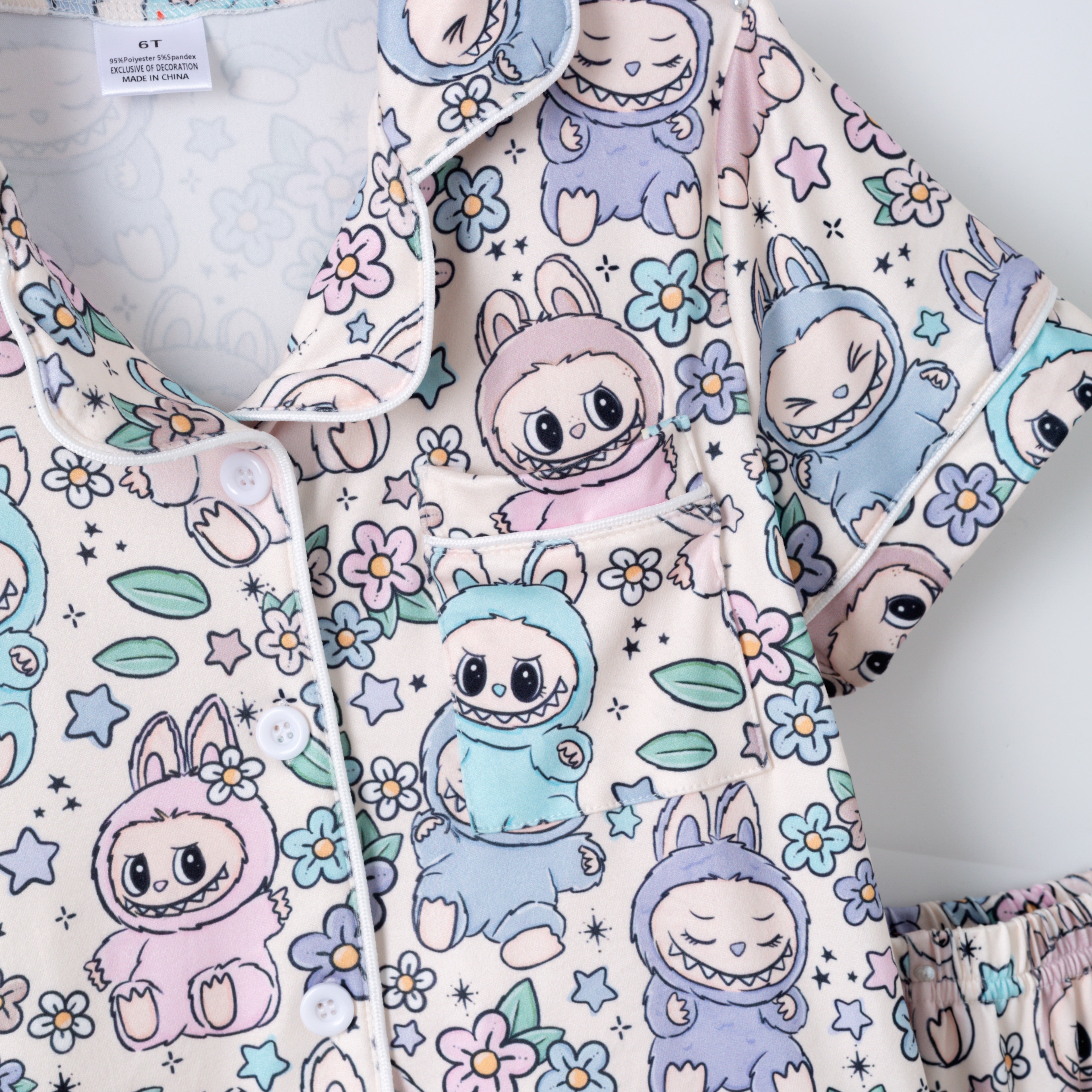 （Pre Order）Girls Spring and Summer Cartoon Print Pajamas