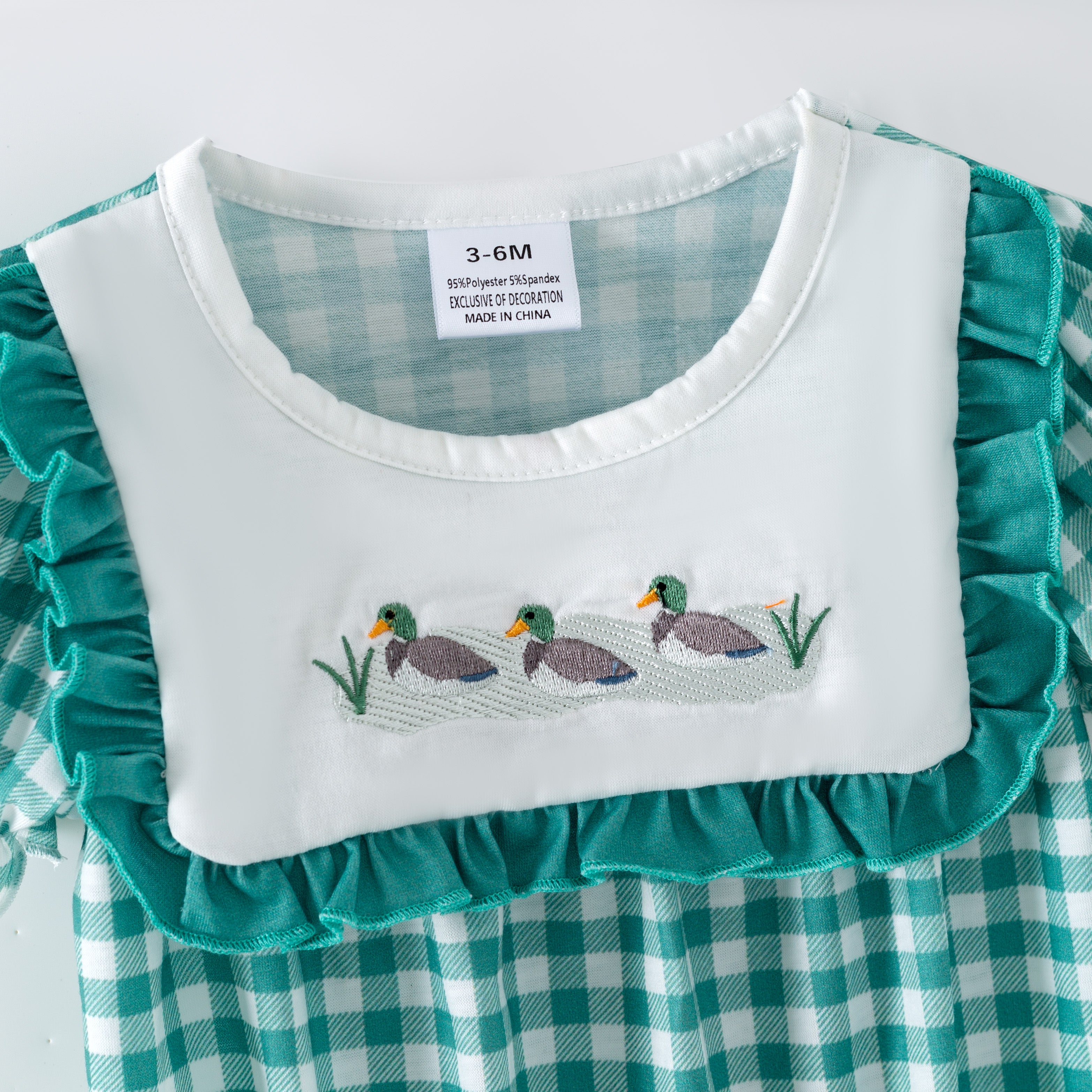 （Pre Order,Prepack Zone）Toddler Girls Duck Embroidery Romper