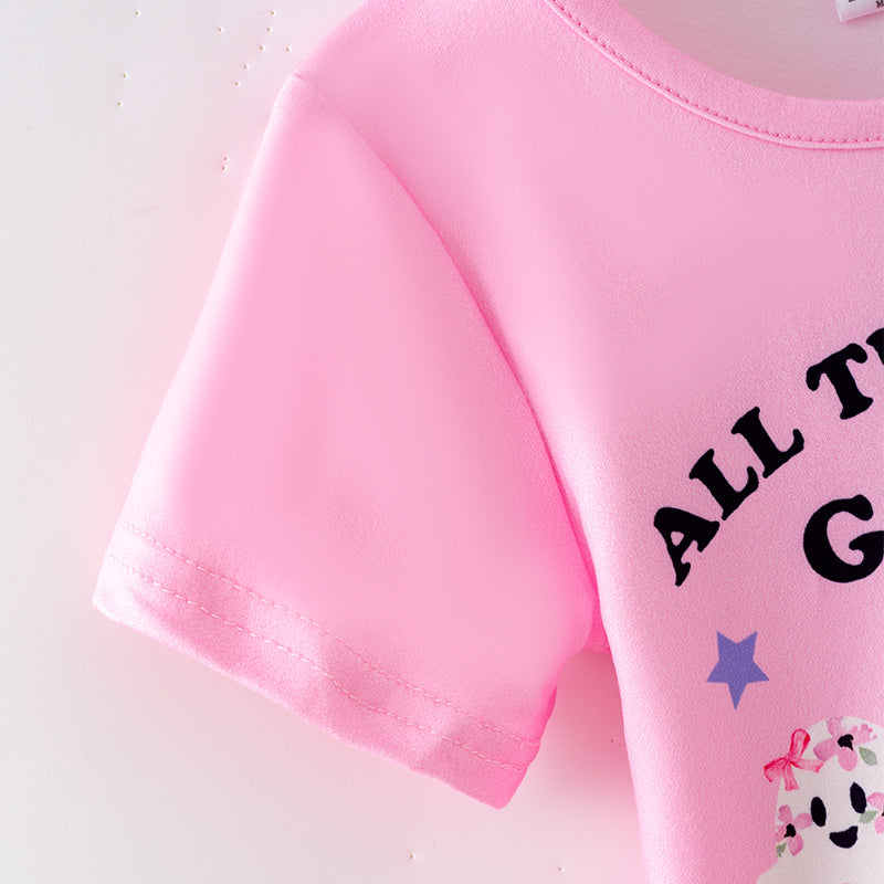 （In Stock）Girls Halloween Print Milk Silk Top